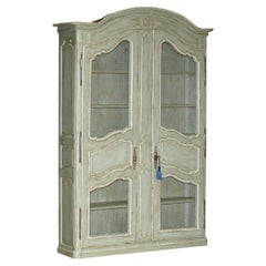 LARGE ANTiQUE 1820 LOUIS XV PAINTED ARMOIRE BIBLIOTHEQUE HOUSEKEEPERS CUPBOARD