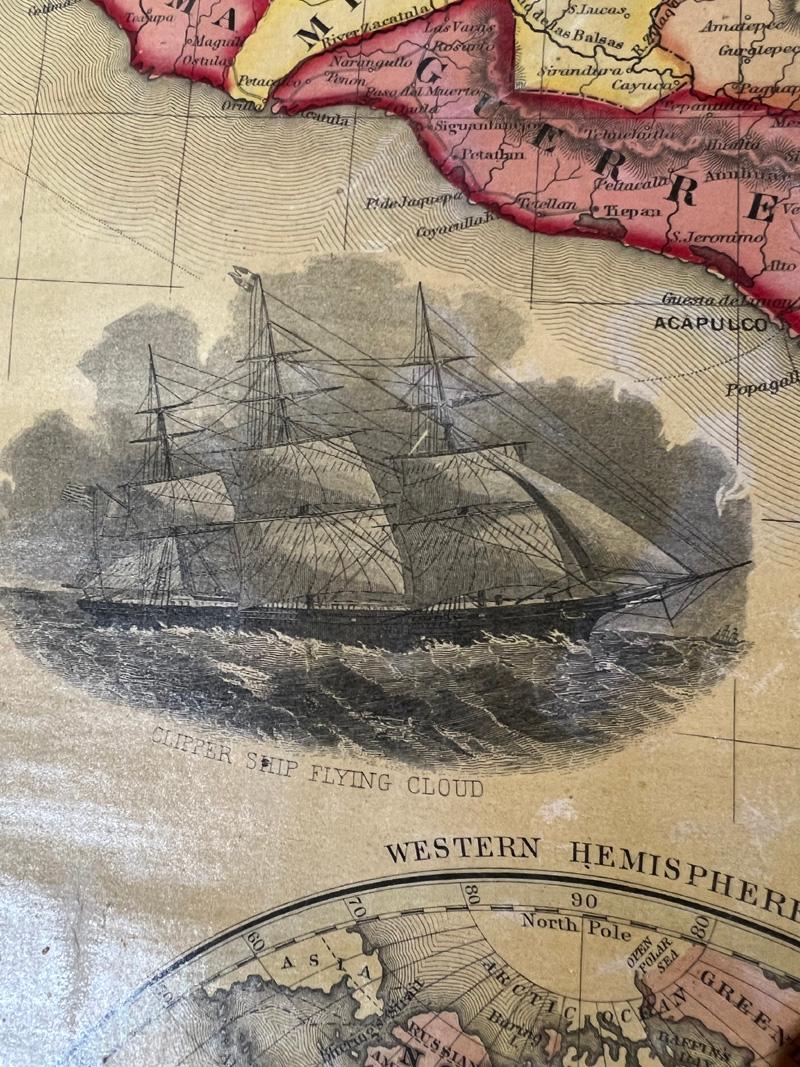 Large Antique 1859 Map of North America For Sale 4