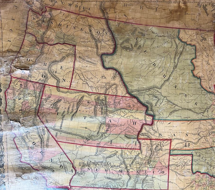 Américain Grande carte ancienne de l'Amérique du Nord datant de 1859 en vente