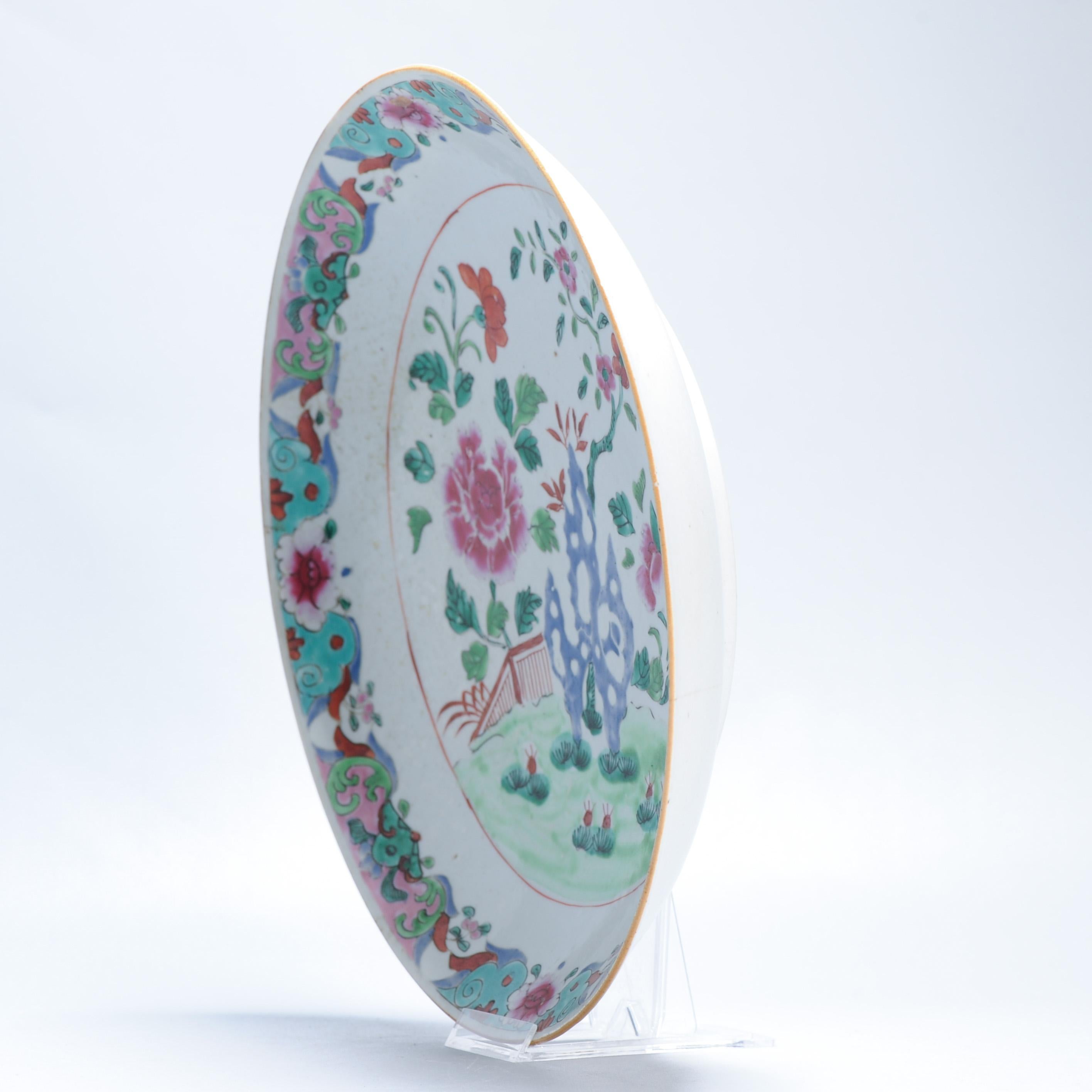 Gran Cargador Antiguo 18C Qianlong periodo Porcelana China SE Asia Famille Rose en venta 10