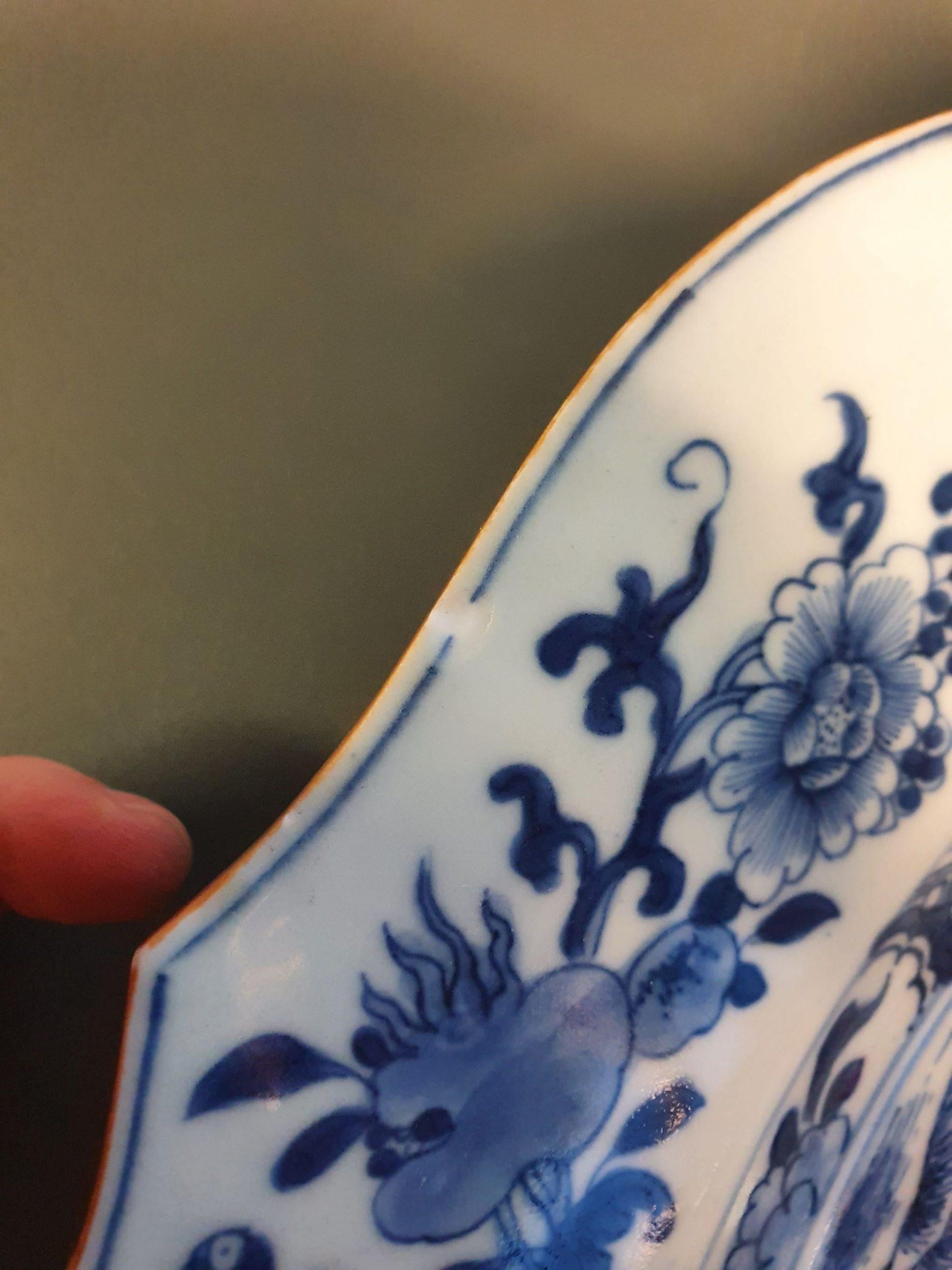 Large Antique 18C Serving Platter Qing Chinese Porcelain China Landscape Scene For Sale 10