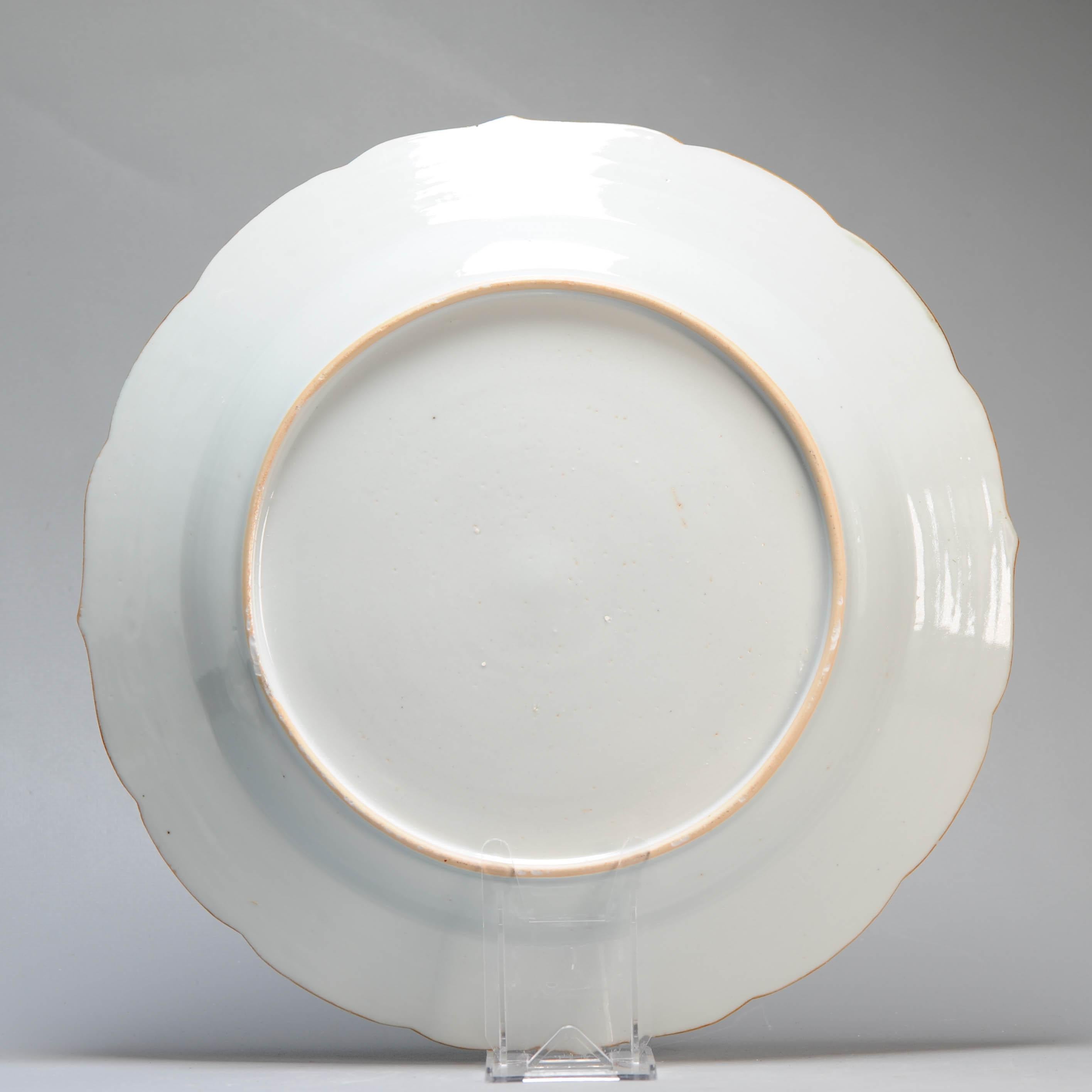 Large Antique 18th C Chinese Porcelain Dish Qianlong Fencai Flowers China Lob For Sale 6