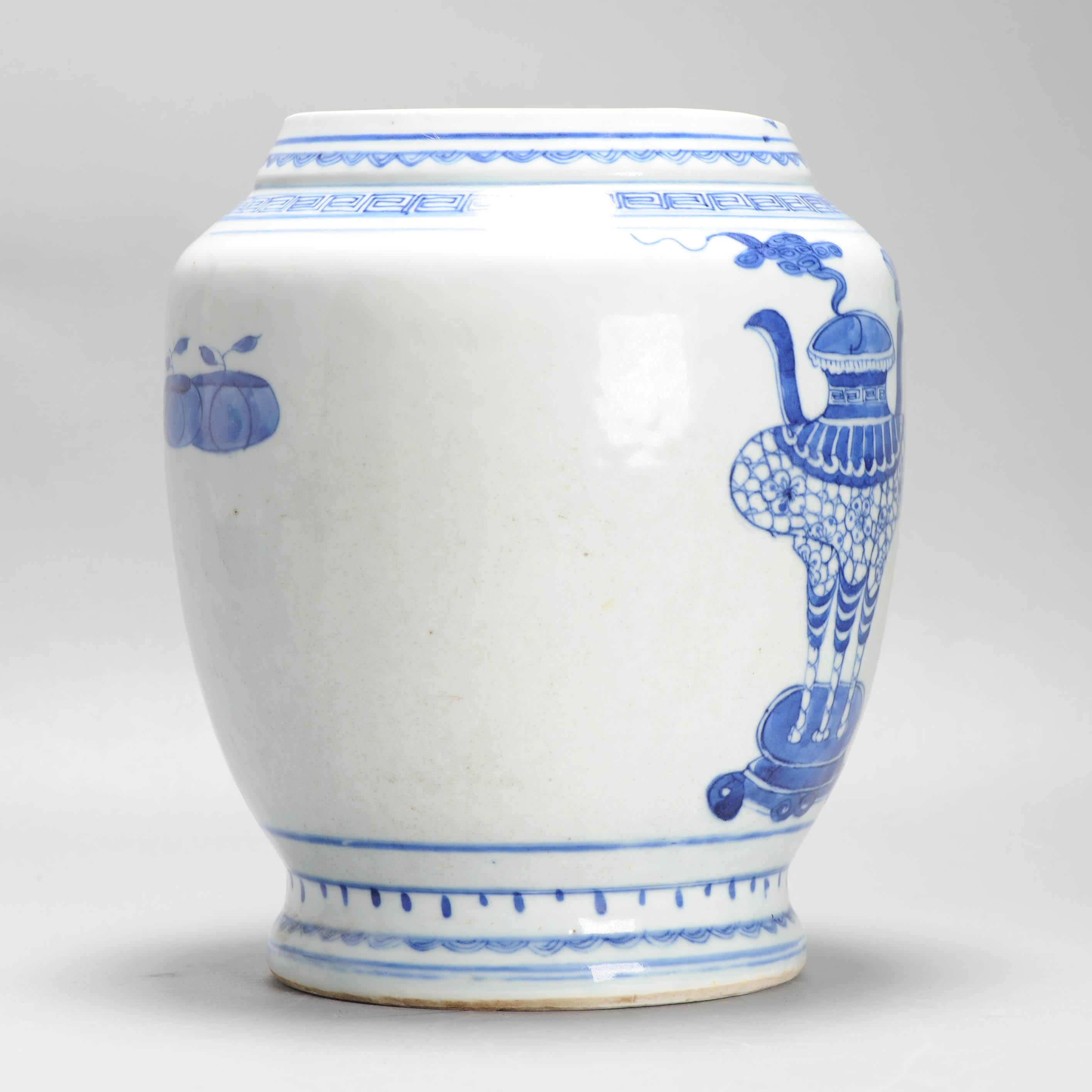 Large Antique 18th C Chinese Taste Porcelain Vase Incense Burners China For Sale 6