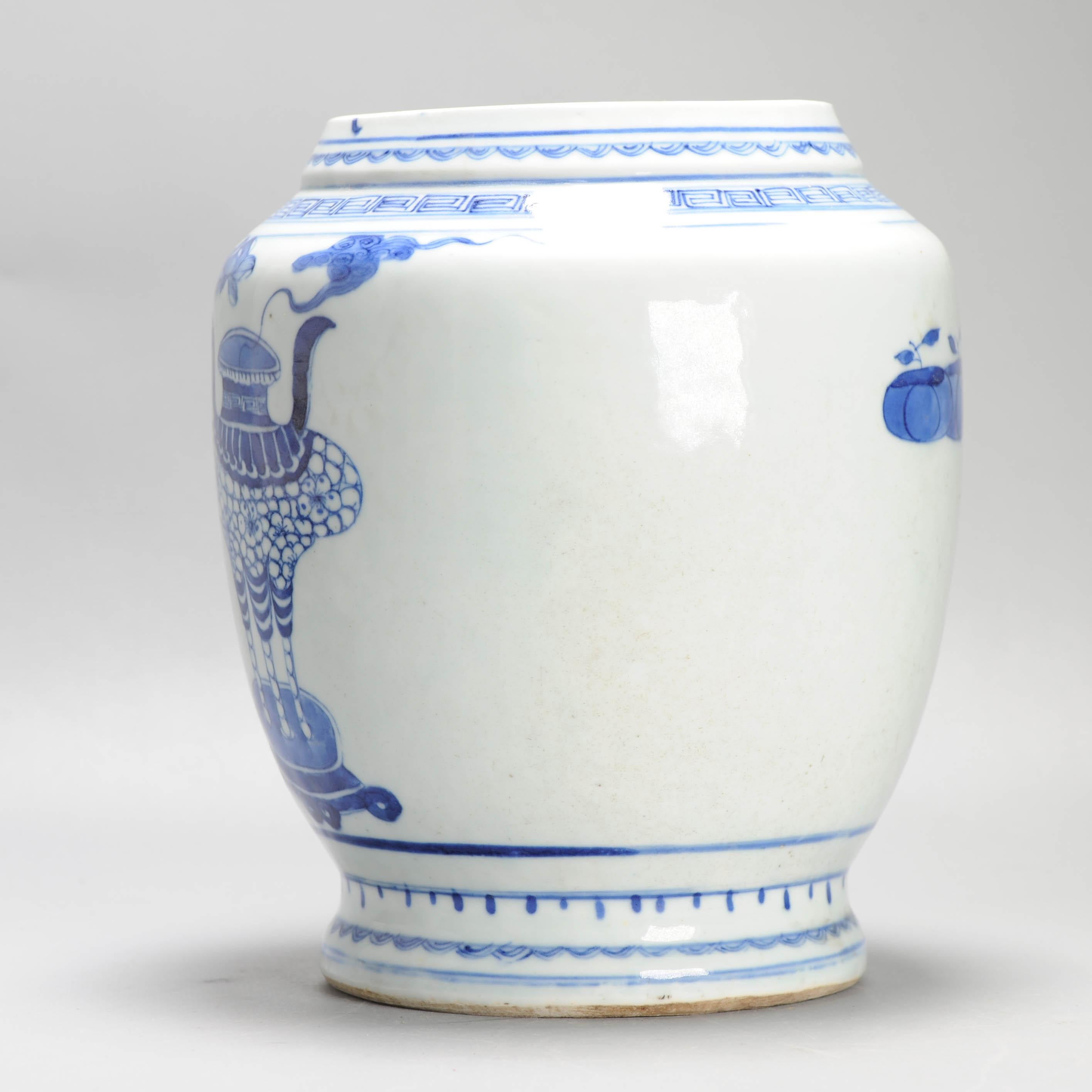 Large Antique 18th C Chinese Taste Porcelain Vase Incense Burners China For Sale 7