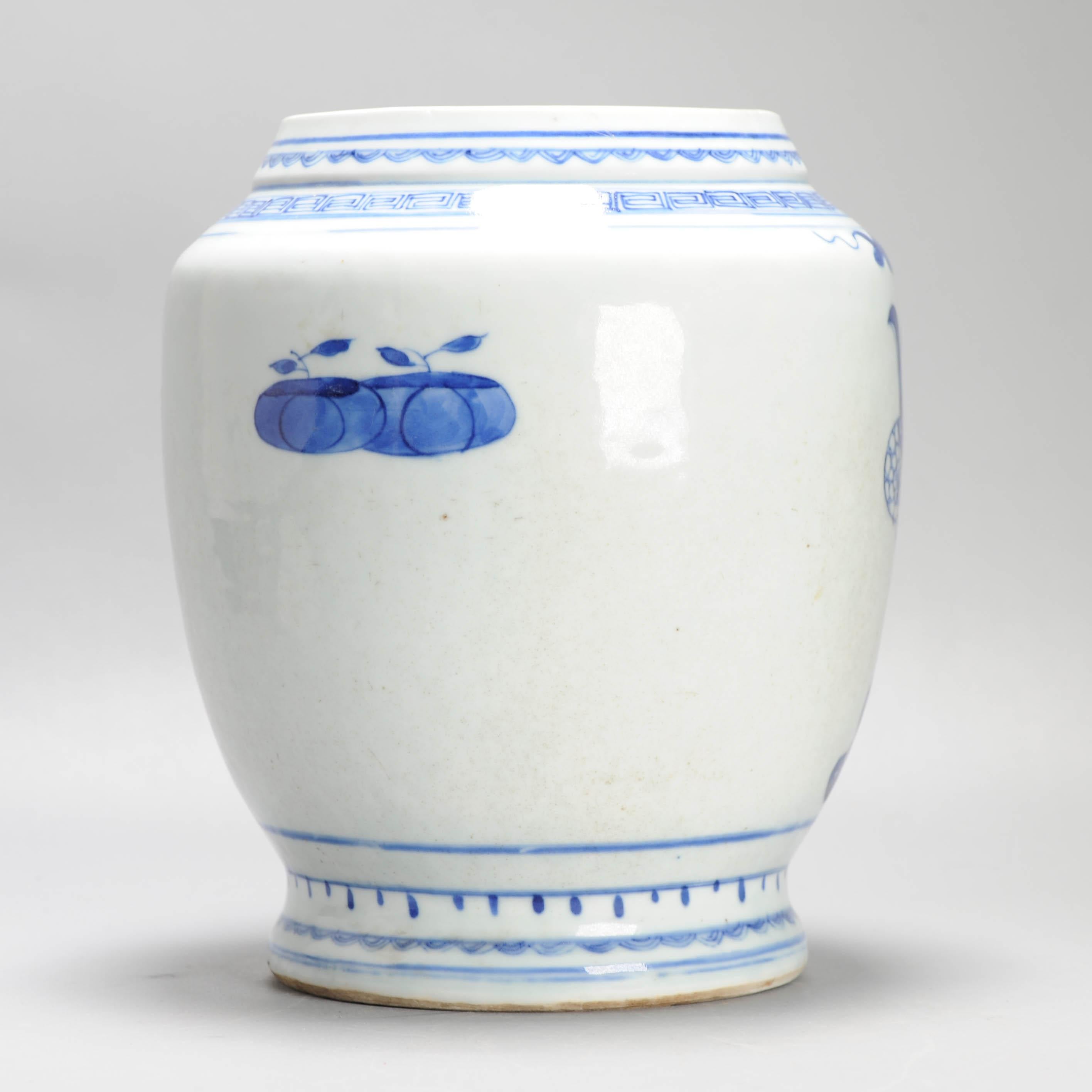 Sharing with you this fantastic Chinese Porcelain vase.
Yongzheng/Qianlong period
Fantastic decoration in blue and white, vase/burner scene.
Please enjoy


Condition
The neck seems to be cut off. Some minimal frits to rim and crackle lines in base.