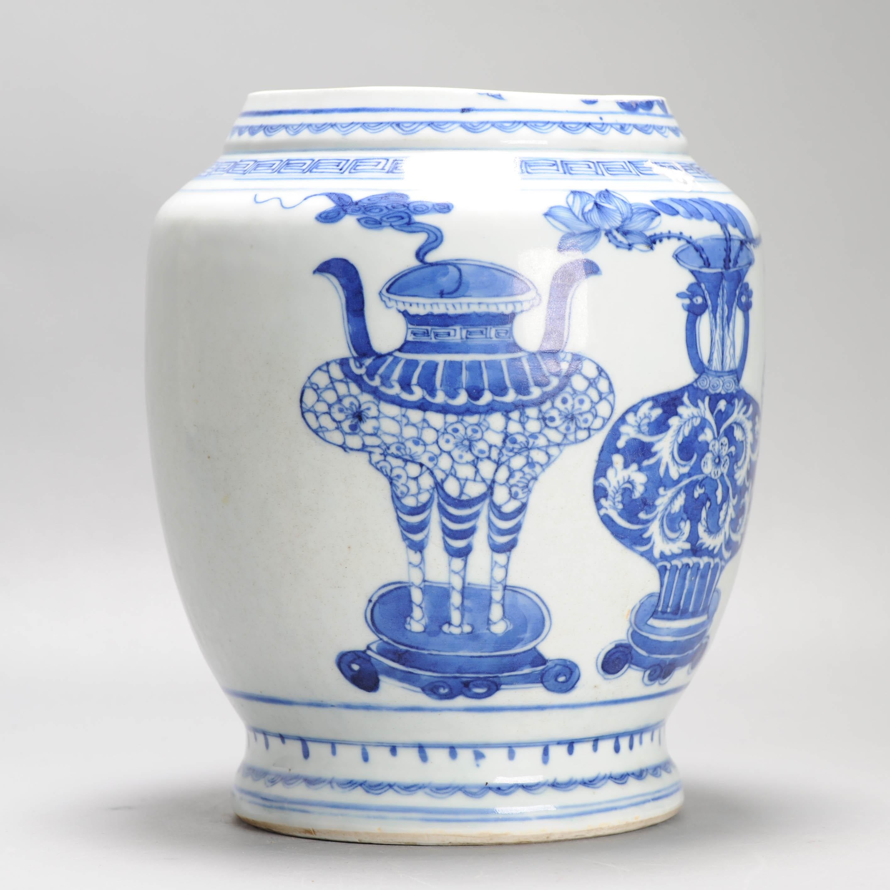 Large Antique 18th C Chinese Taste Porcelain Vase Incense Burners China For Sale 1