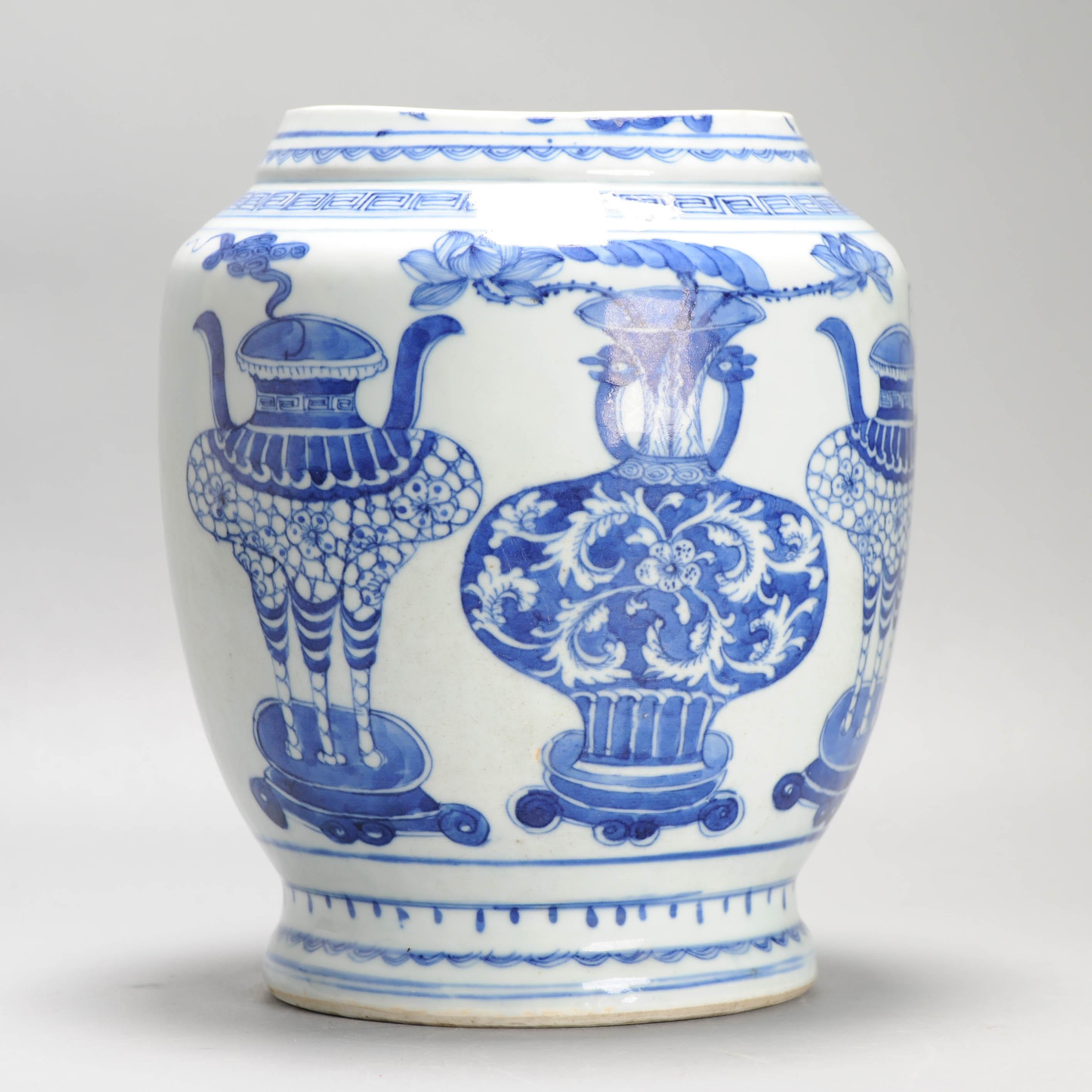 Large Antique 18th C Chinese Taste Porcelain Vase Incense Burners China For Sale 4