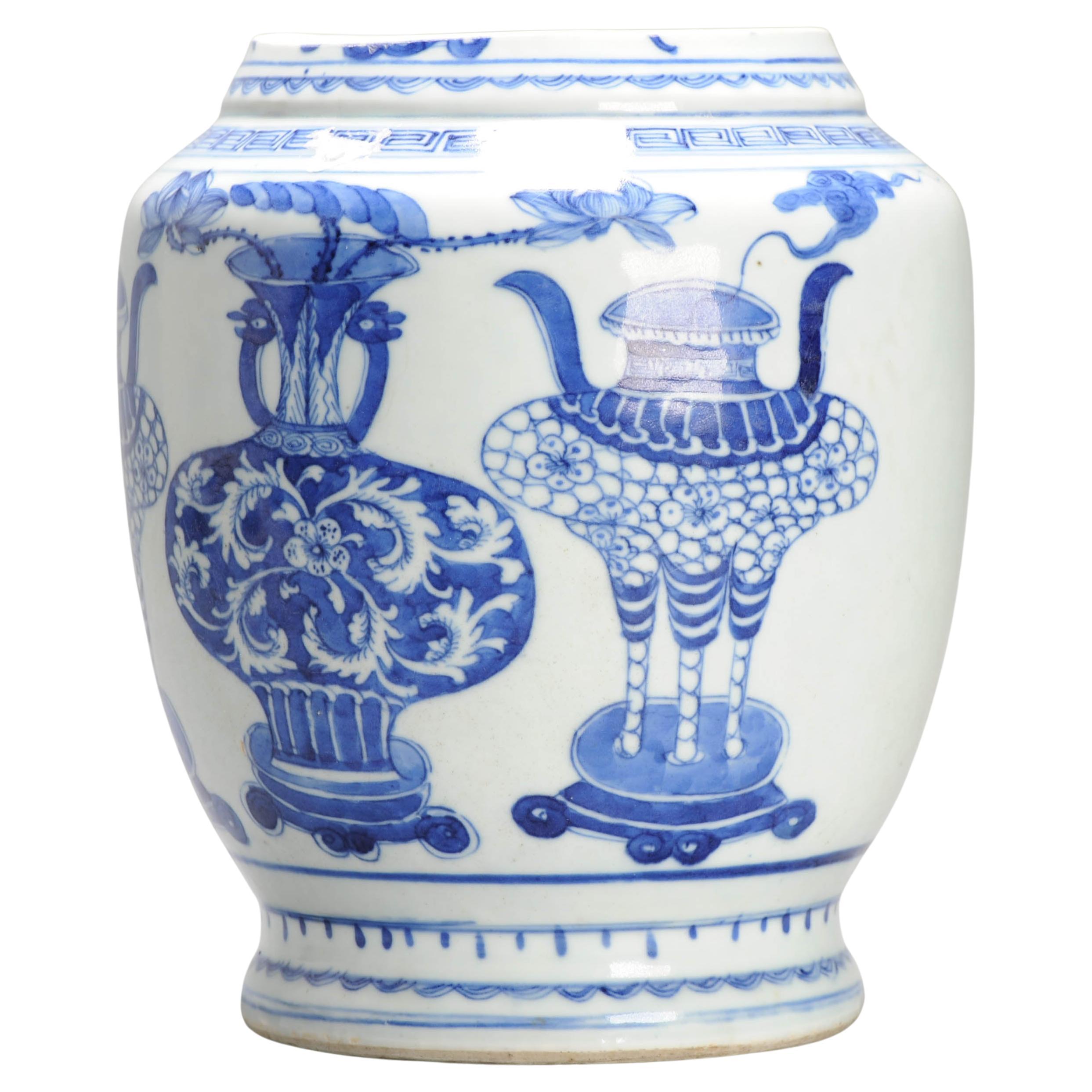 Large Antique 18th C Chinese Taste Porcelain Vase Incense Burners China For Sale