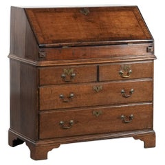 Large antique 18th-century English oak chest of drawers / desk / chest with secr