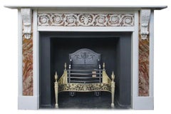 Large Antique 18th Century George III Statuary White Marble Fire Surround
