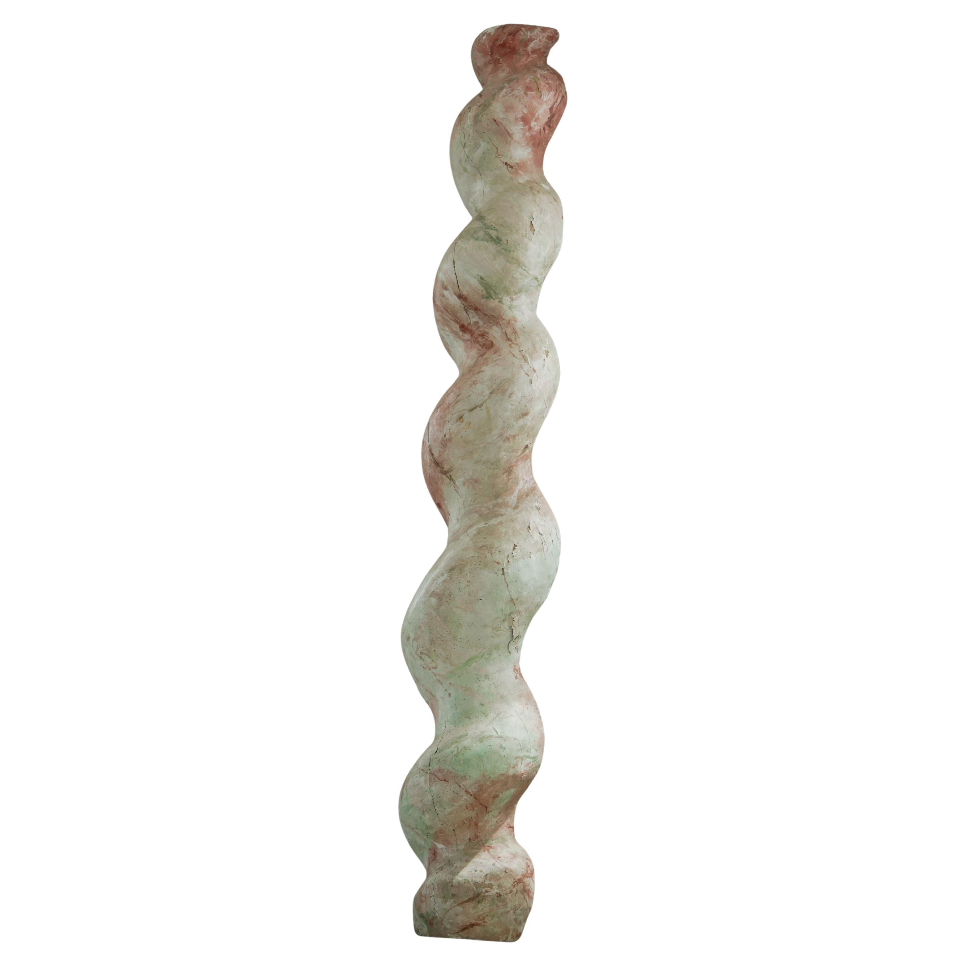 Large Antique 18th Century Italian Sculptural Wooden Barley Twisted Pedestal For Sale