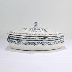 Large Antique 18th Century Moustiers Style French Faience Soup Tureen