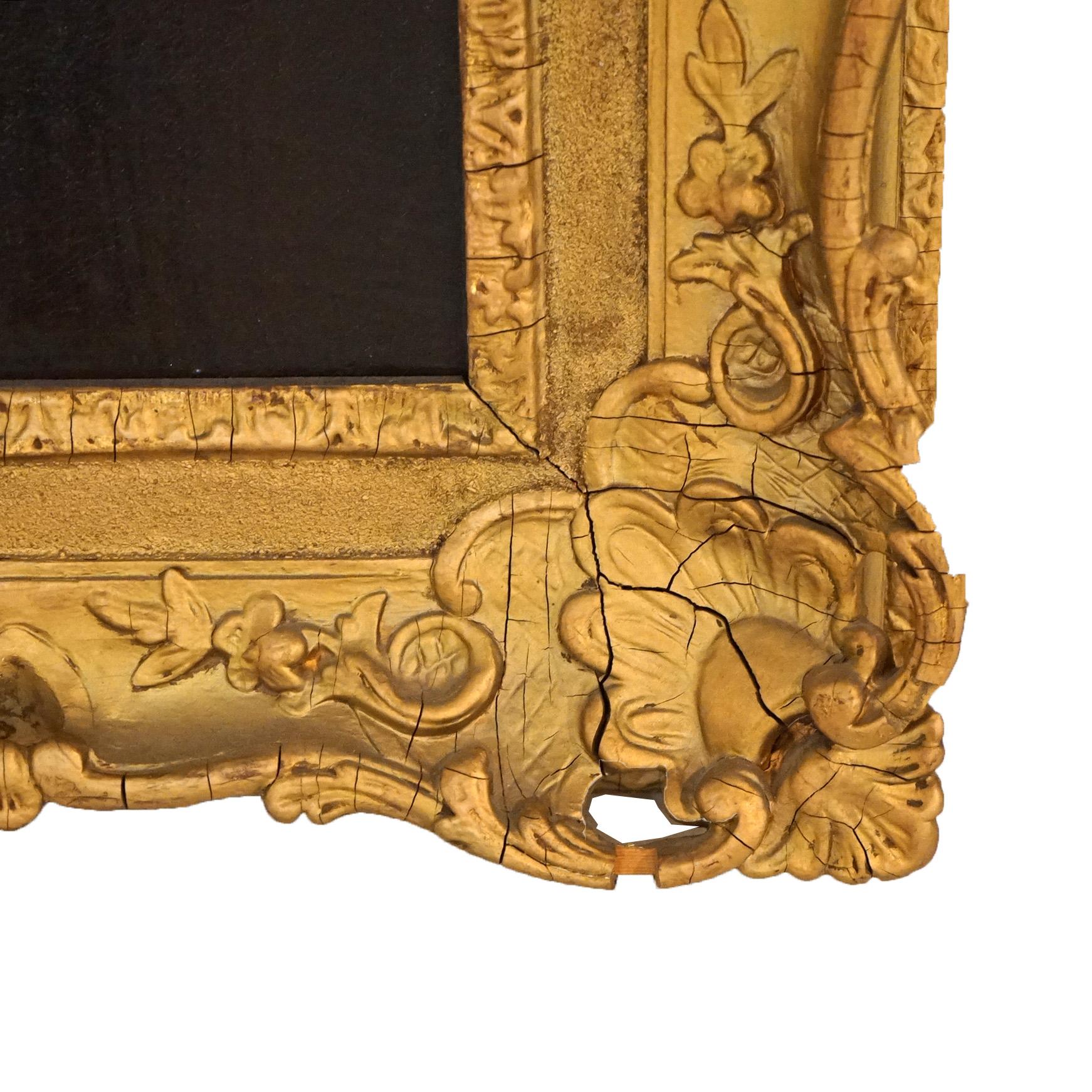 Large Antique 18thC Portrait Painting by Thomas Beach in Giltwood Frame For Sale 8