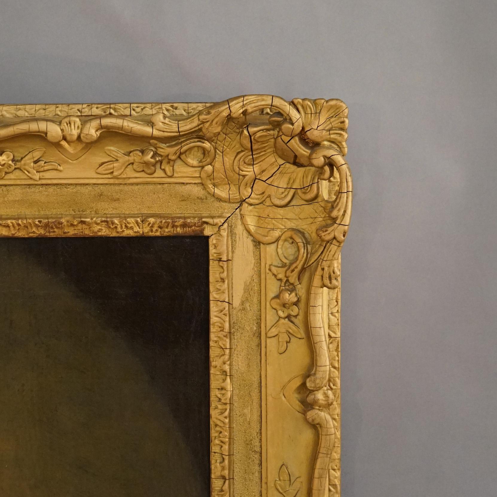 Large Antique 18thC Portrait Painting by Thomas Beach in Giltwood Frame For Sale 2