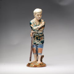 Large Antique 19th-20th C Meiji Japanese Kutani Statue of a Man, Figure