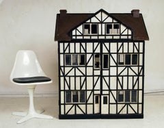 Large Antique Scratch-Built Model English Tudor Mansion Wooden Doll’s House