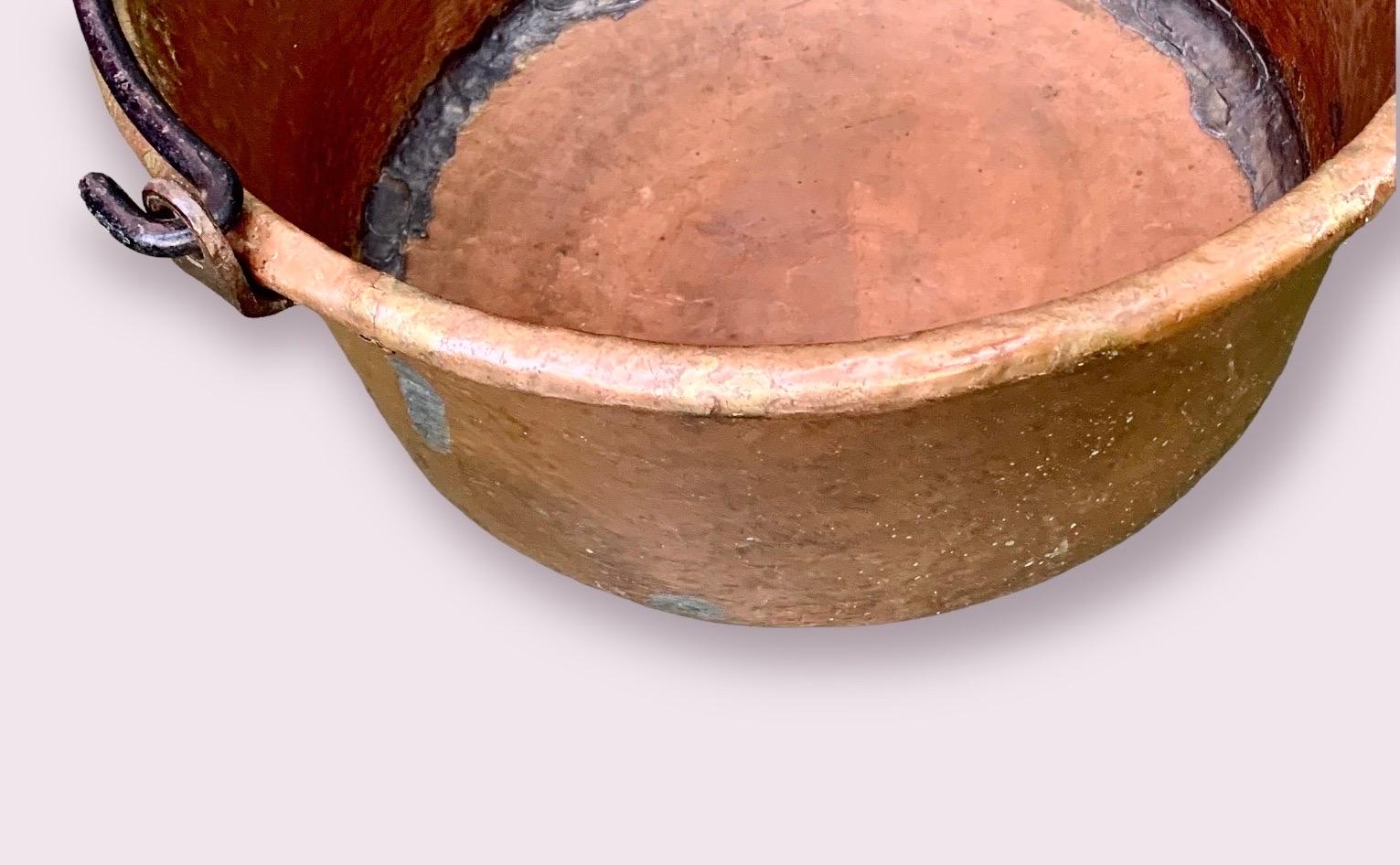 Large Antique 19th C. French Copper Cauldron 6