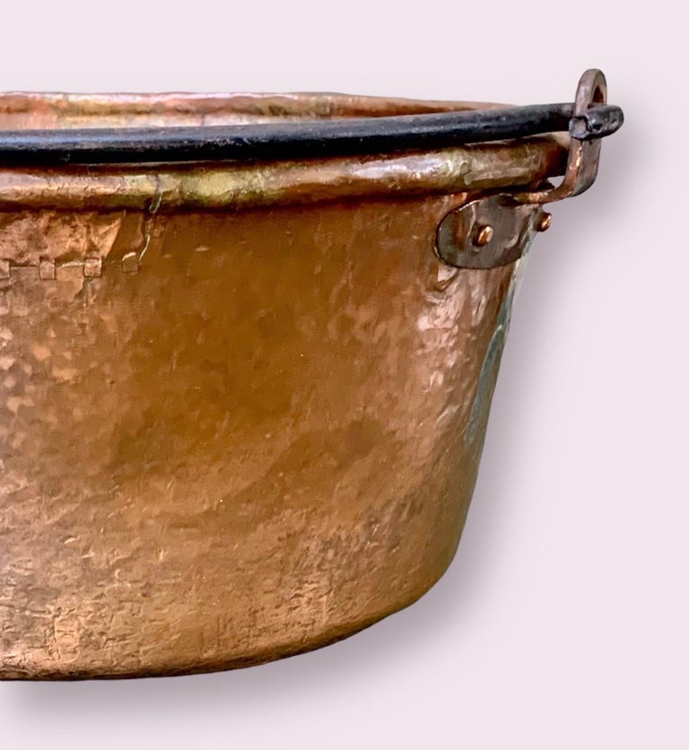 Large Antique 19th C. French Copper Cauldron For Sale at 1stDibs