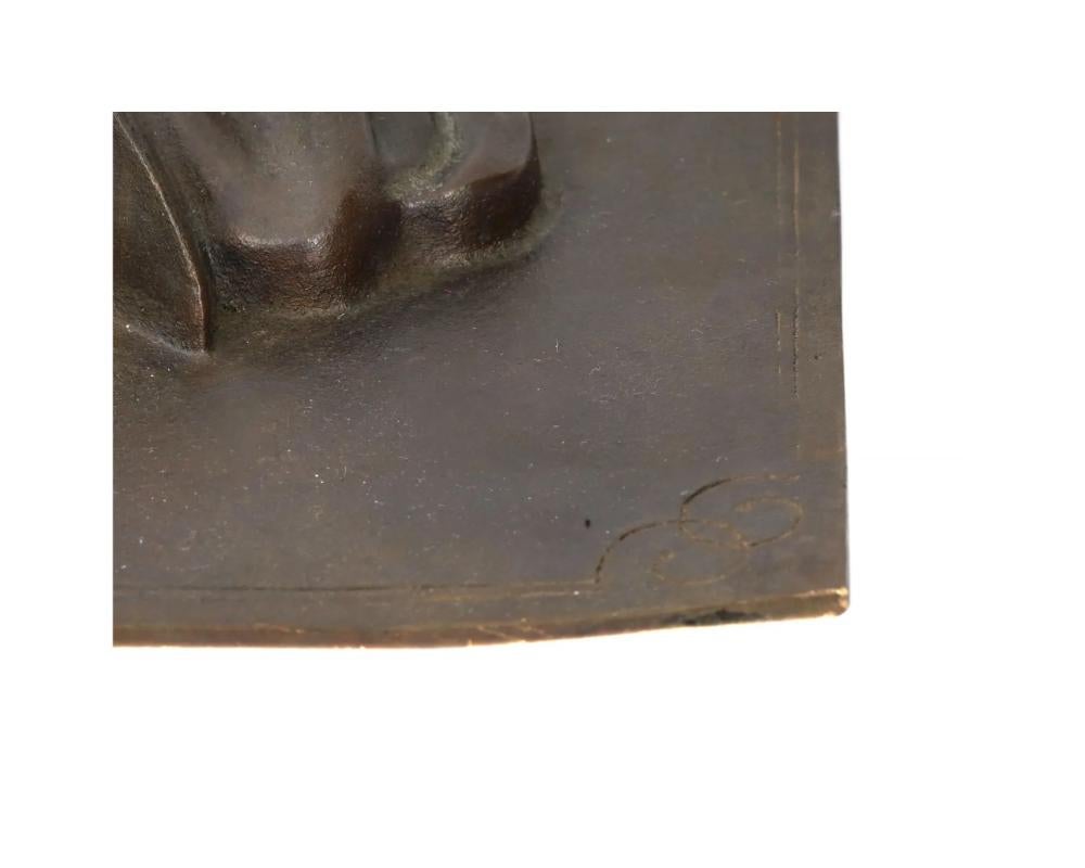 XIXe siècle Grande plaque ancienne en bronze du 19ème siècle représentant Washington en vente