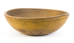 Large Antique 19th Century  American Chopping Bowl, Painted Mustard