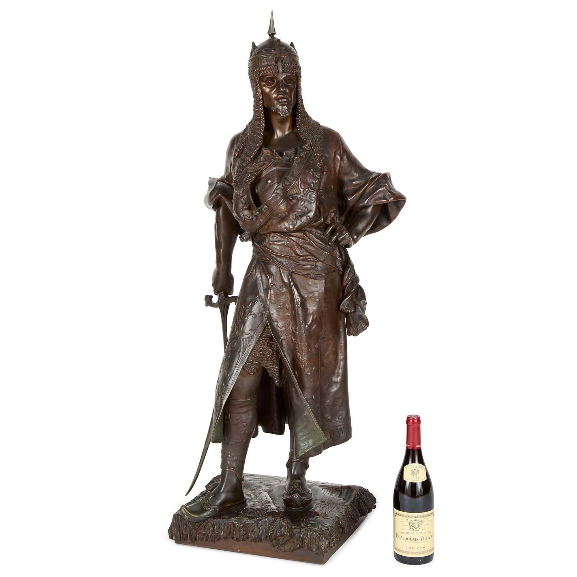 Grande scultura antica del XIX secolo in bronzo del guerriero moresco Henri Plé in vendita 6