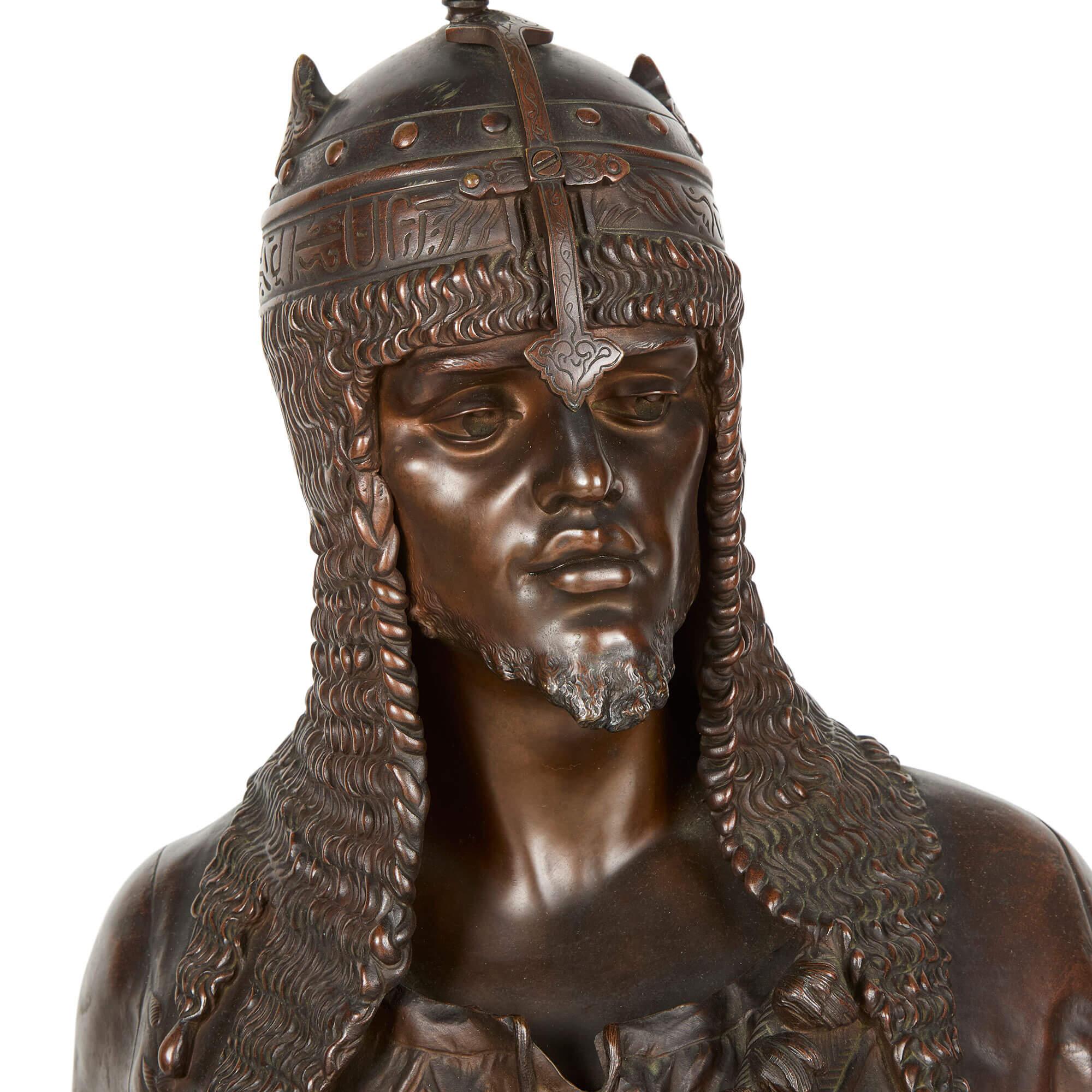 Grande scultura antica del XIX secolo in bronzo del guerriero moresco Henri Plé In condizioni buone in vendita a London, GB