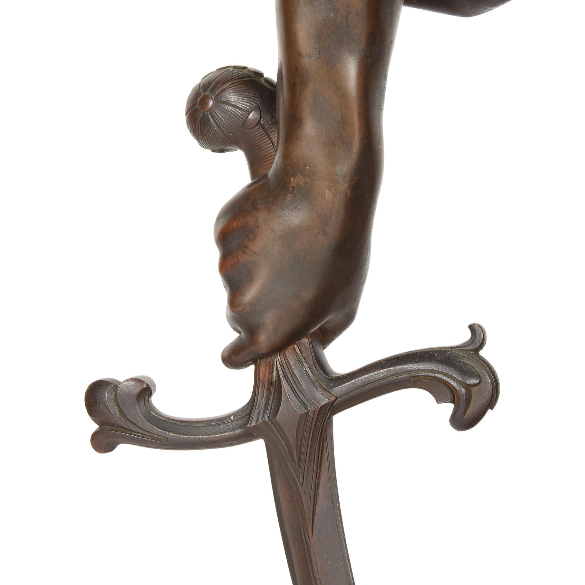 Grande scultura antica del XIX secolo in bronzo del guerriero moresco Henri Plé in vendita 1