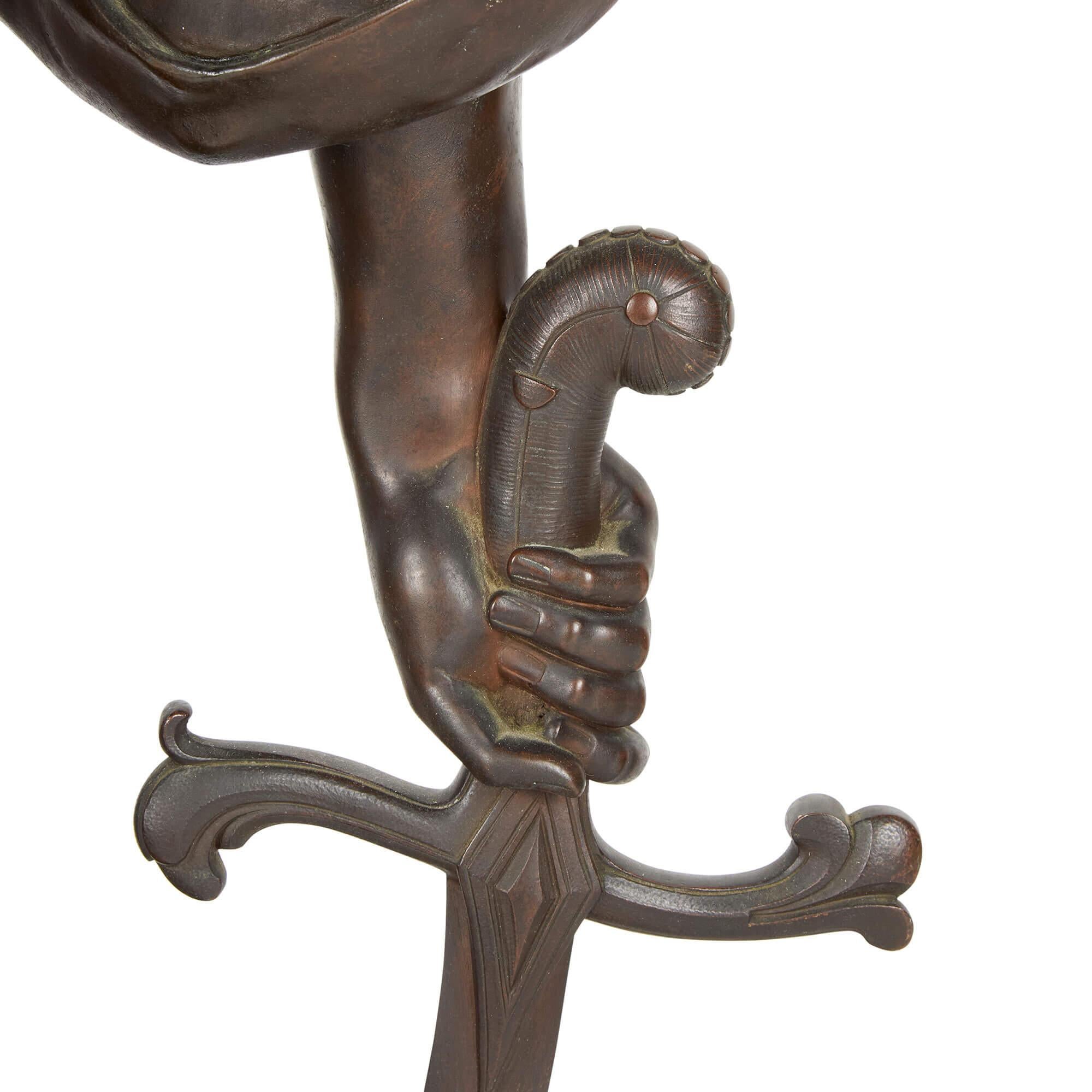 Grande scultura antica del XIX secolo in bronzo del guerriero moresco Henri Plé in vendita 2