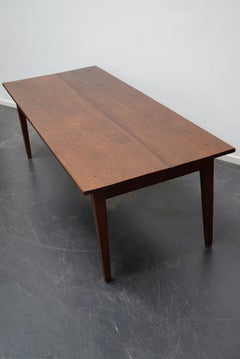 Large Antique 19th Century Dutch Rustic Farmhouse Teak Dining Table