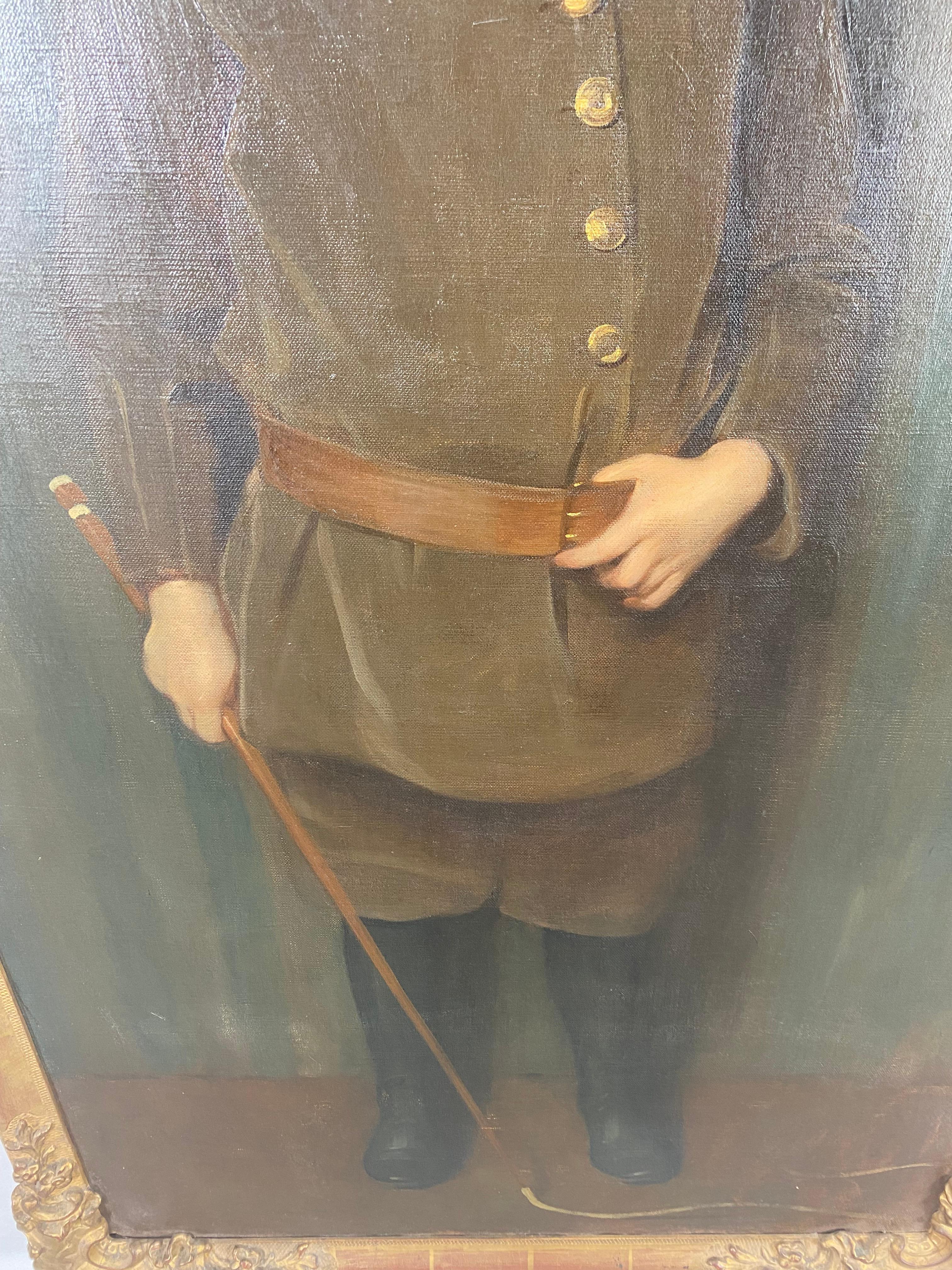 German Large Antique 19th Century Genre Portrait of a Boy by Adolf Heller, Oil Painting For Sale