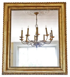 Large Antique 19th Century Gilt Overmantle Wall Mirror Ornate Gold Frame Vintage