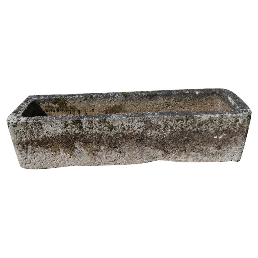 Grande auge ou jardinière ancienne en granit du 19e siècle, sculptée à la main en vente