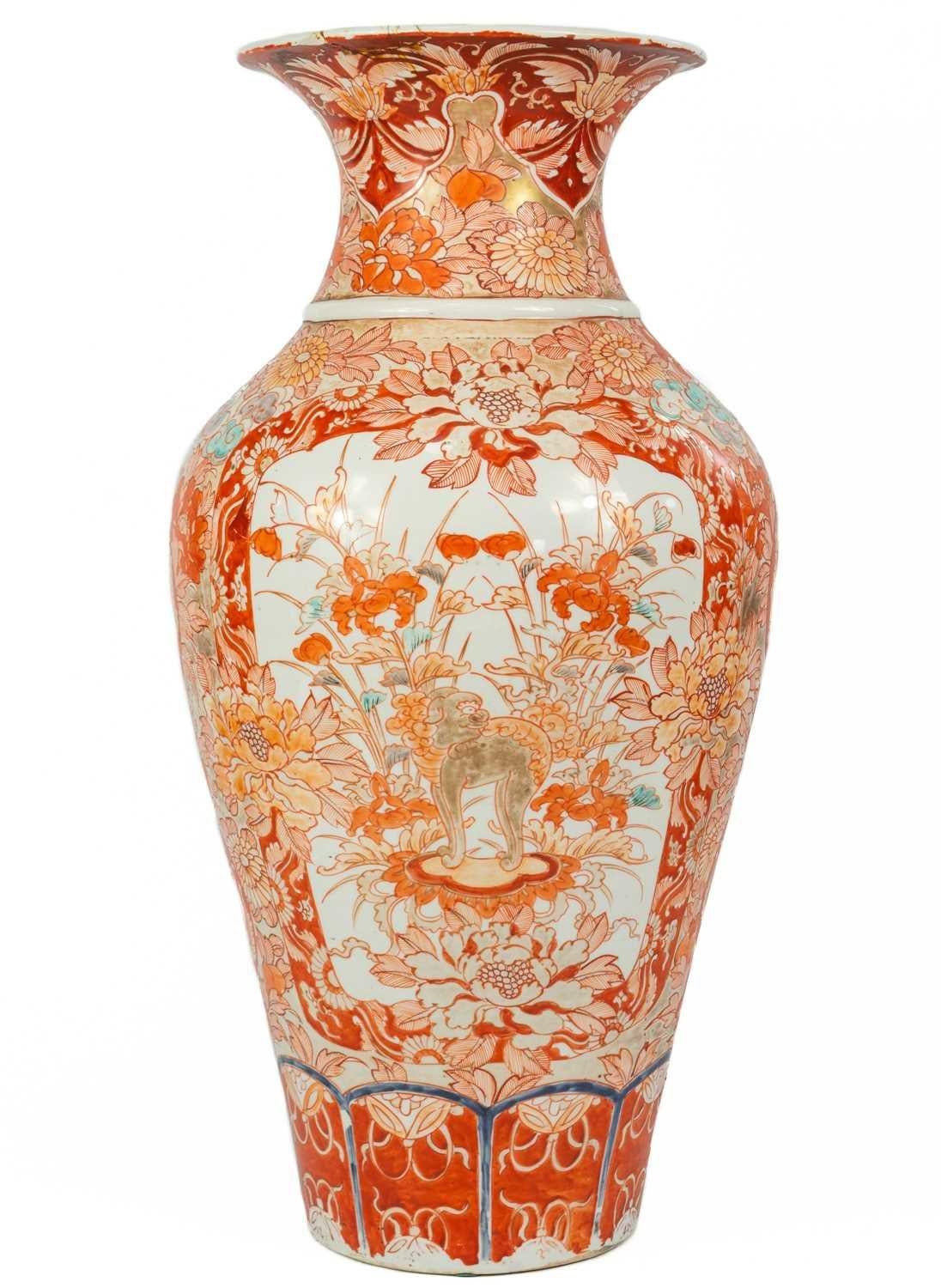 Ceramic Large Antique 19th Century Imari 24” Vase    For Sale