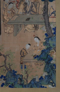 Large Antique 19th Century Japanese Meiji Period Framed Silk Painting