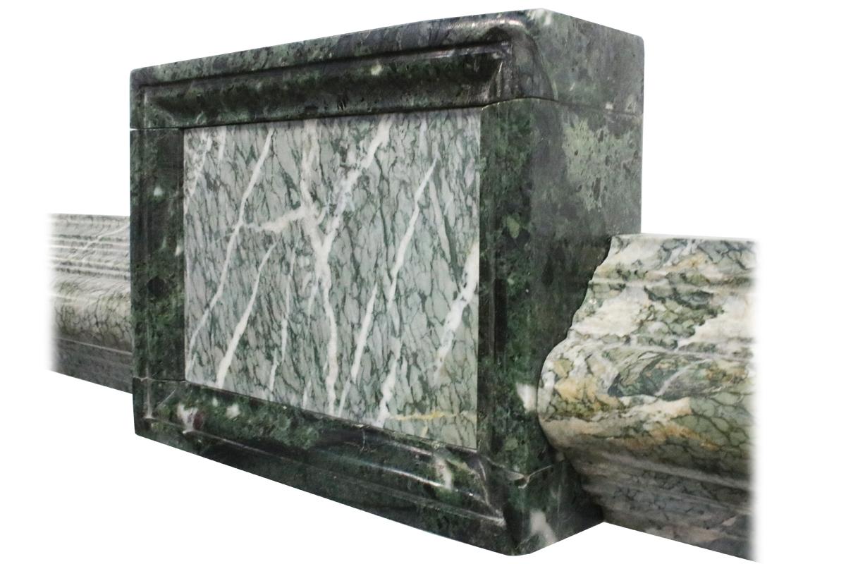 Large Antique 19th Century Moulded Bolection Green Marble Fireplace Surround 2
