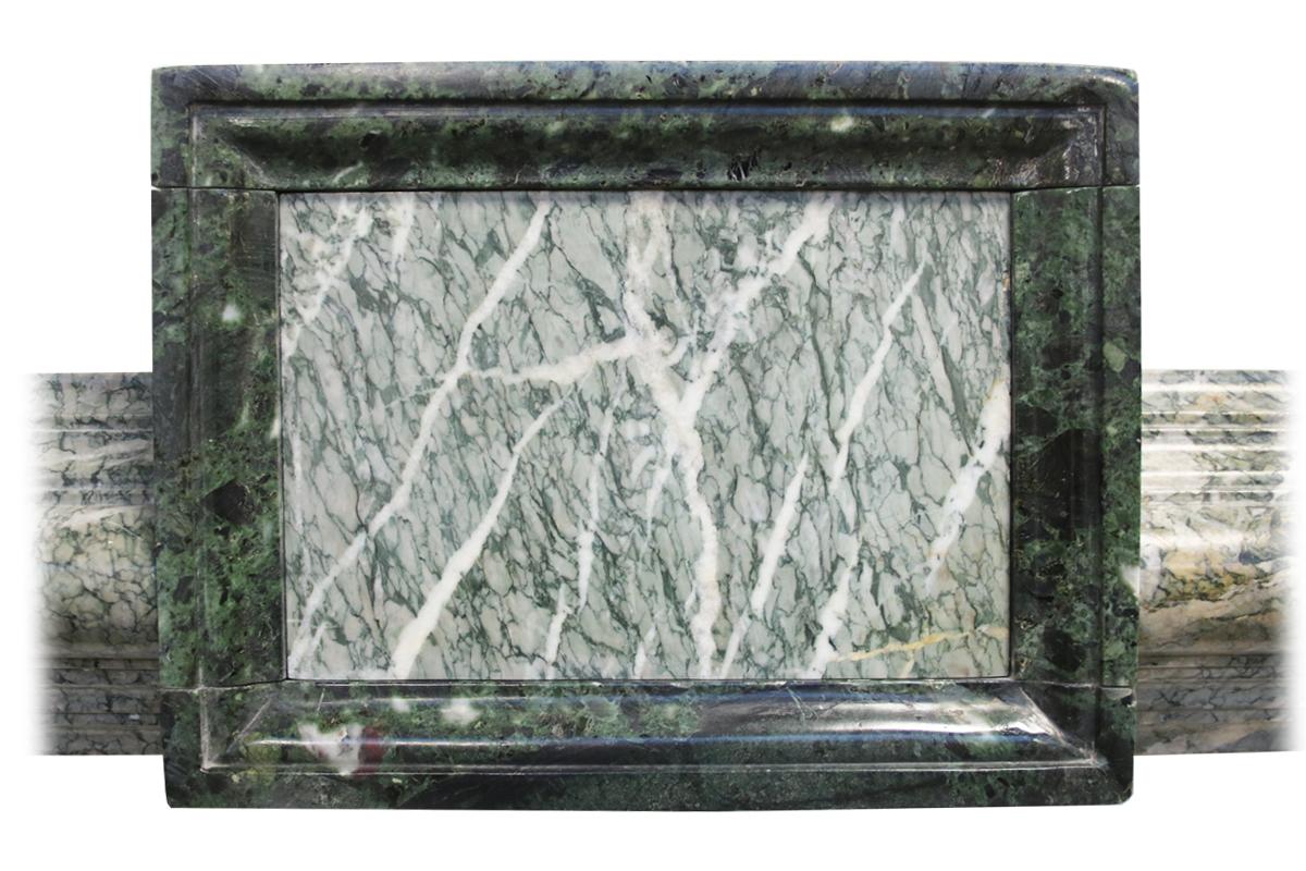 Large Antique 19th Century Moulded Bolection Green Marble Fireplace Surround 3