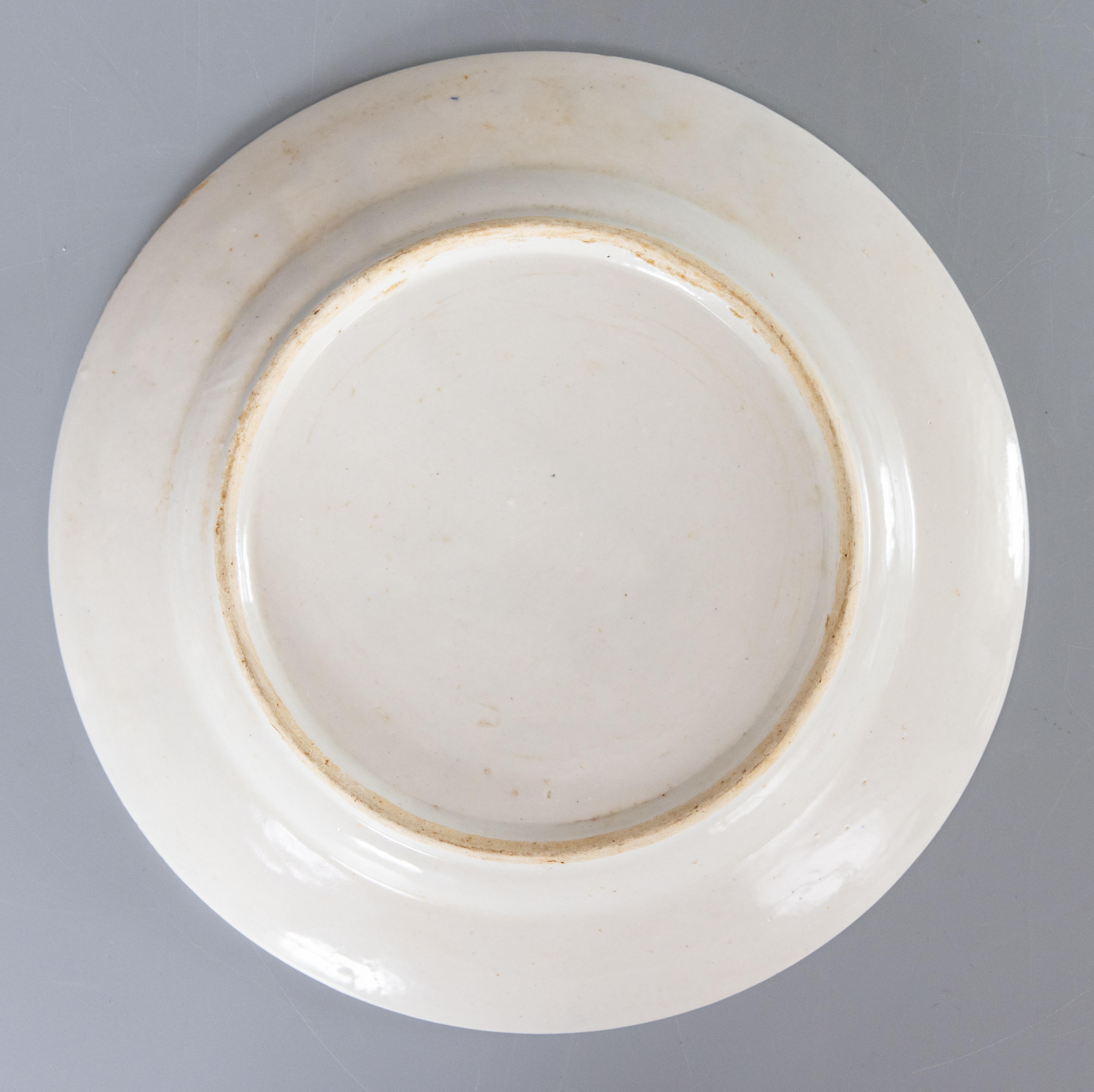 Large Antique 19th Century Qing Dynasty Chinese Blue & White Dragon Plate For Sale 1