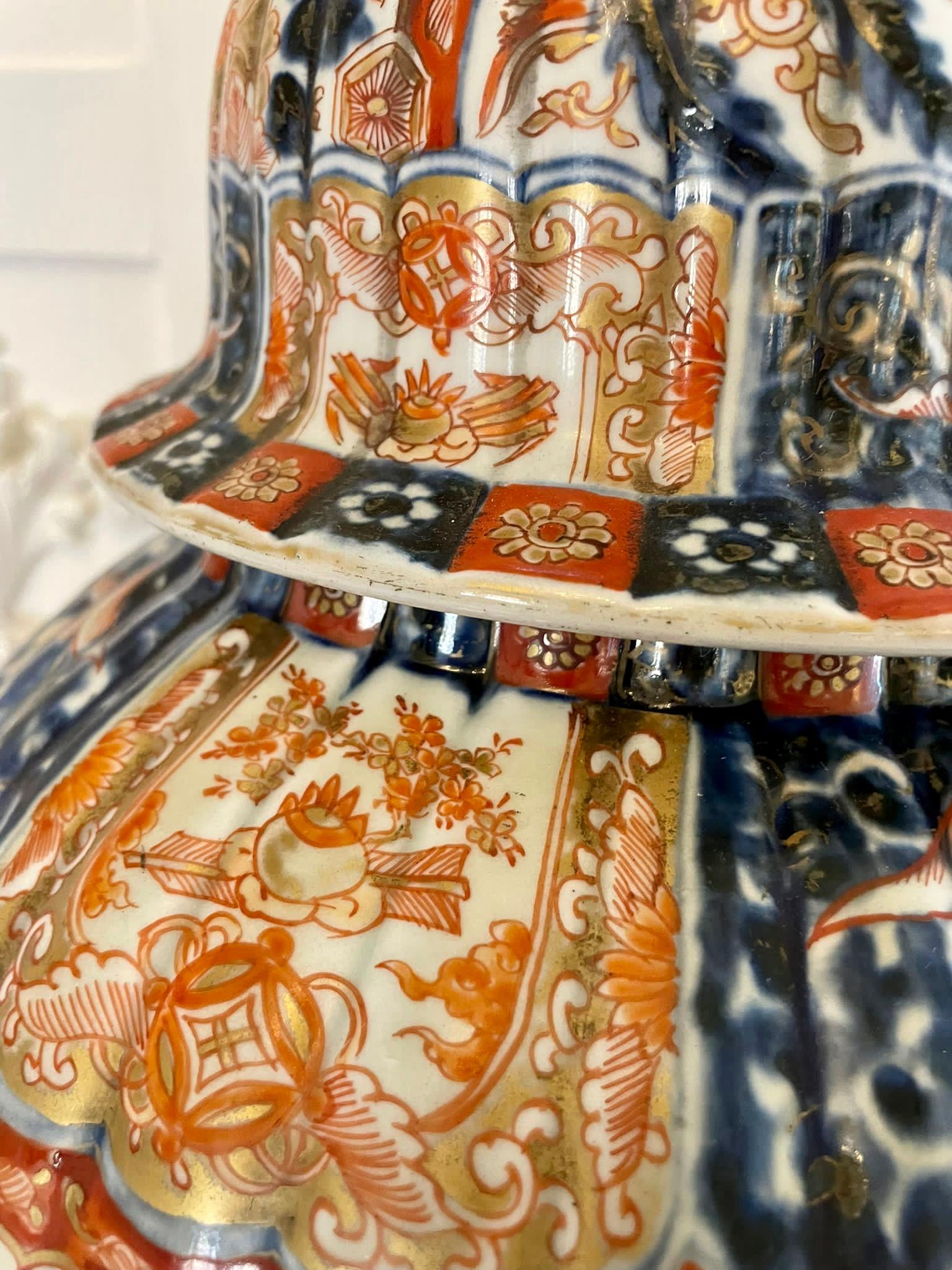 Large Antique 19th Century Quality Imari Lidded Vase For Sale 3