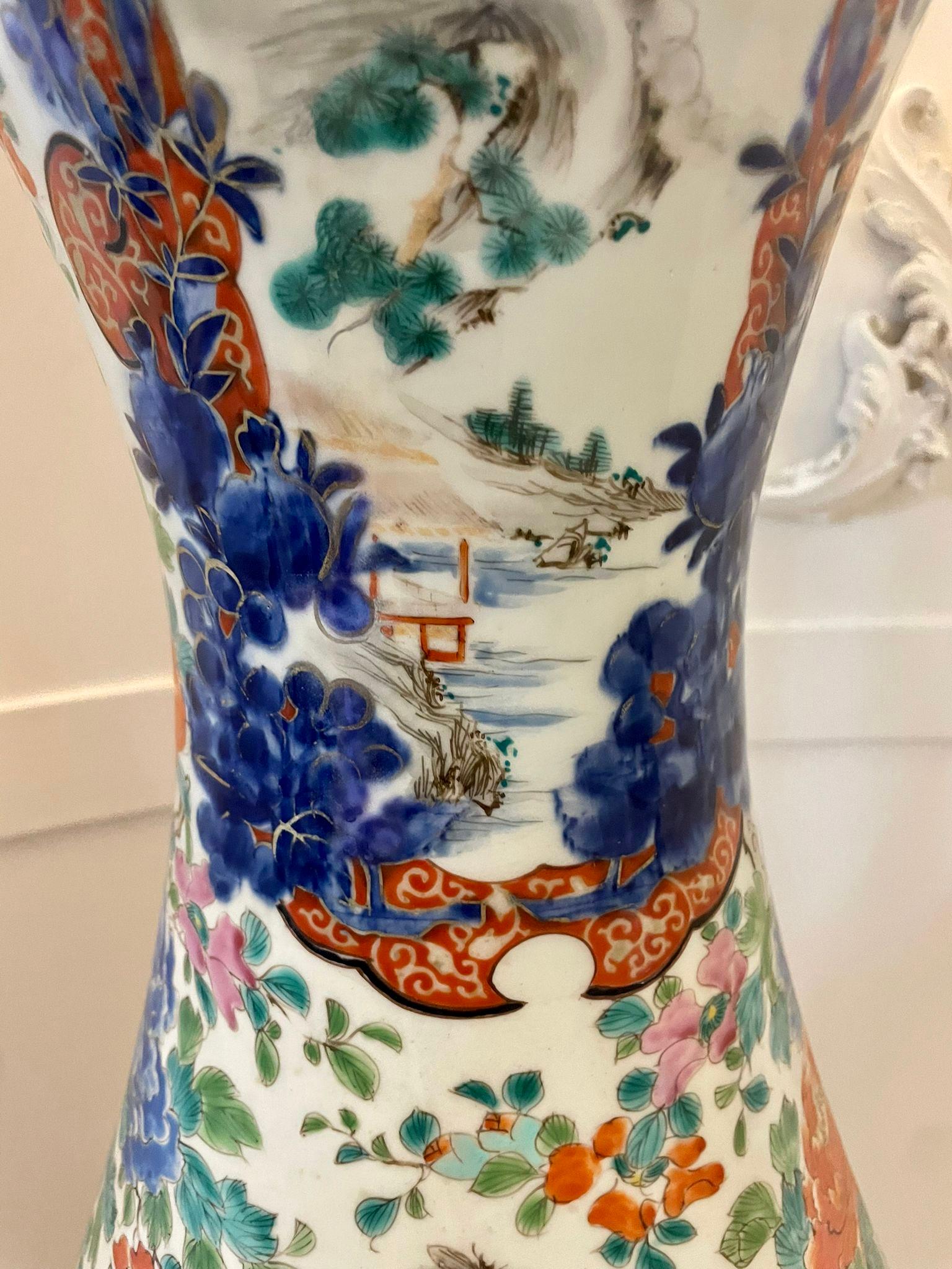 Ceramic Large Antique 19th Century Quality Japanese Imari Floor Standing Vase  For Sale