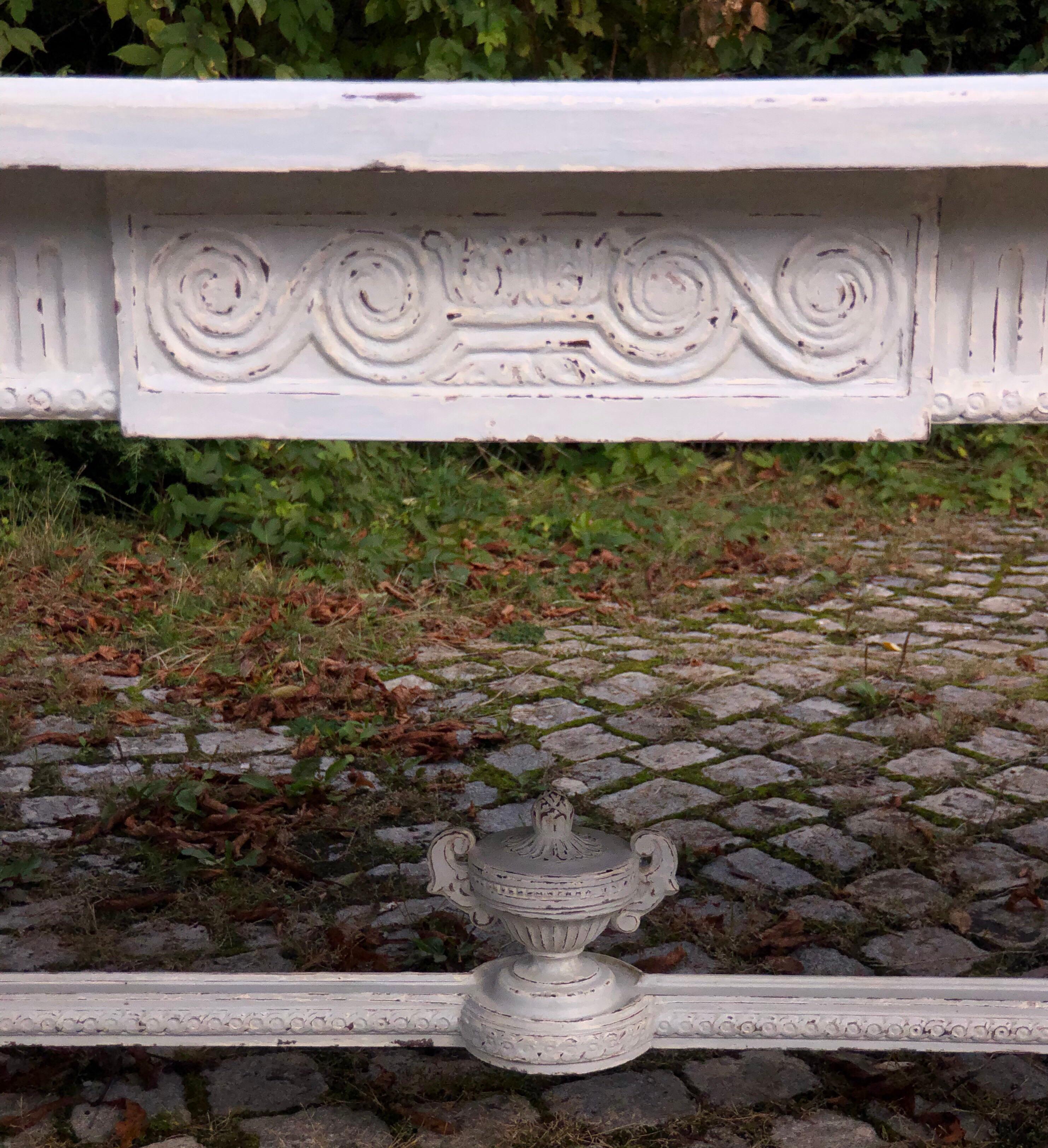 Large Antique 19th Century Swedish Painted Dining Room Table For Sale 9