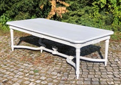Large Antique 19th Century Swedish Painted Dining Room Table