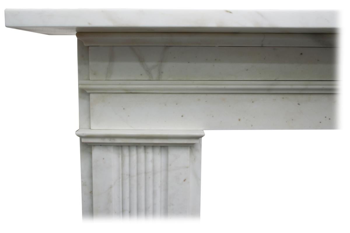 English Large Antique 19th Century Victorian White Marble Fireplace Surround For Sale
