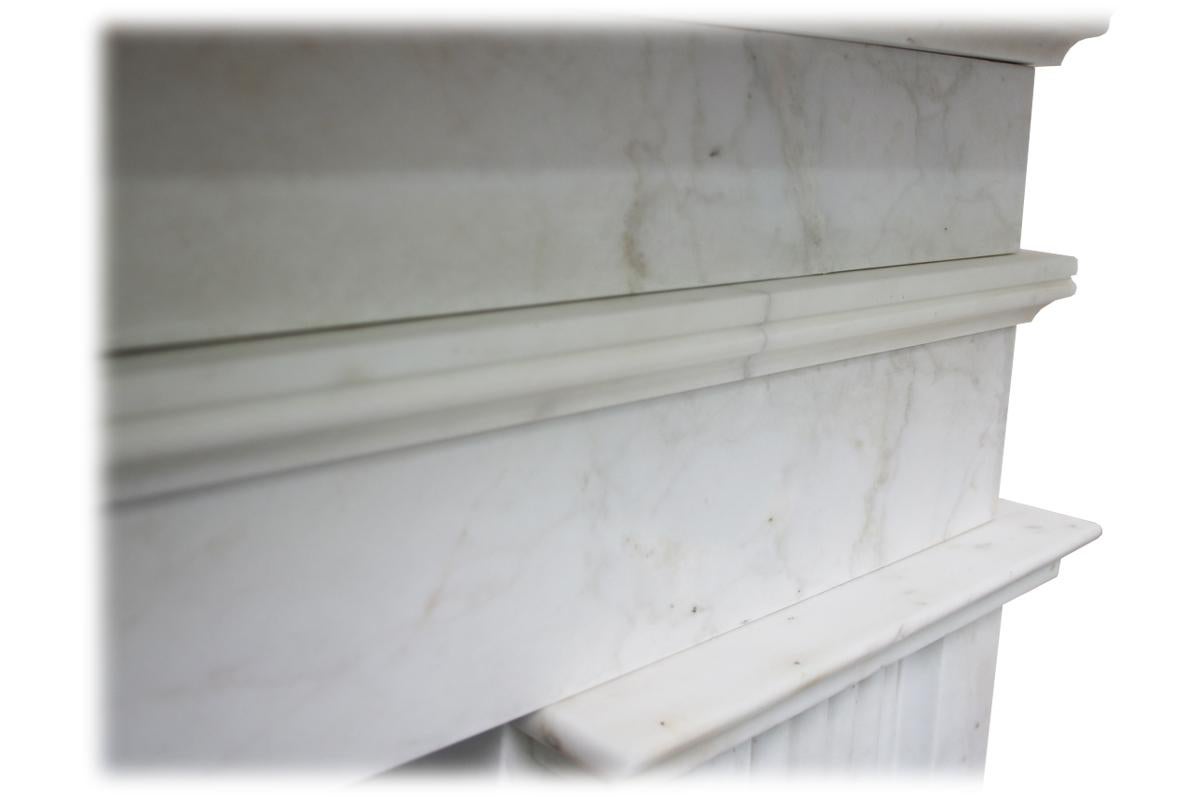 Large Antique 19th Century Victorian White Marble Fireplace Surround In Good Condition For Sale In Manchester, GB