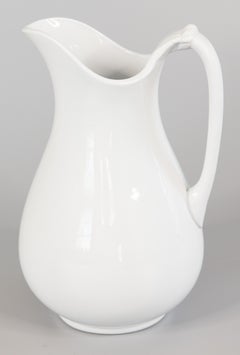 Large Antique 19th Century White Ironstone Pitcher
