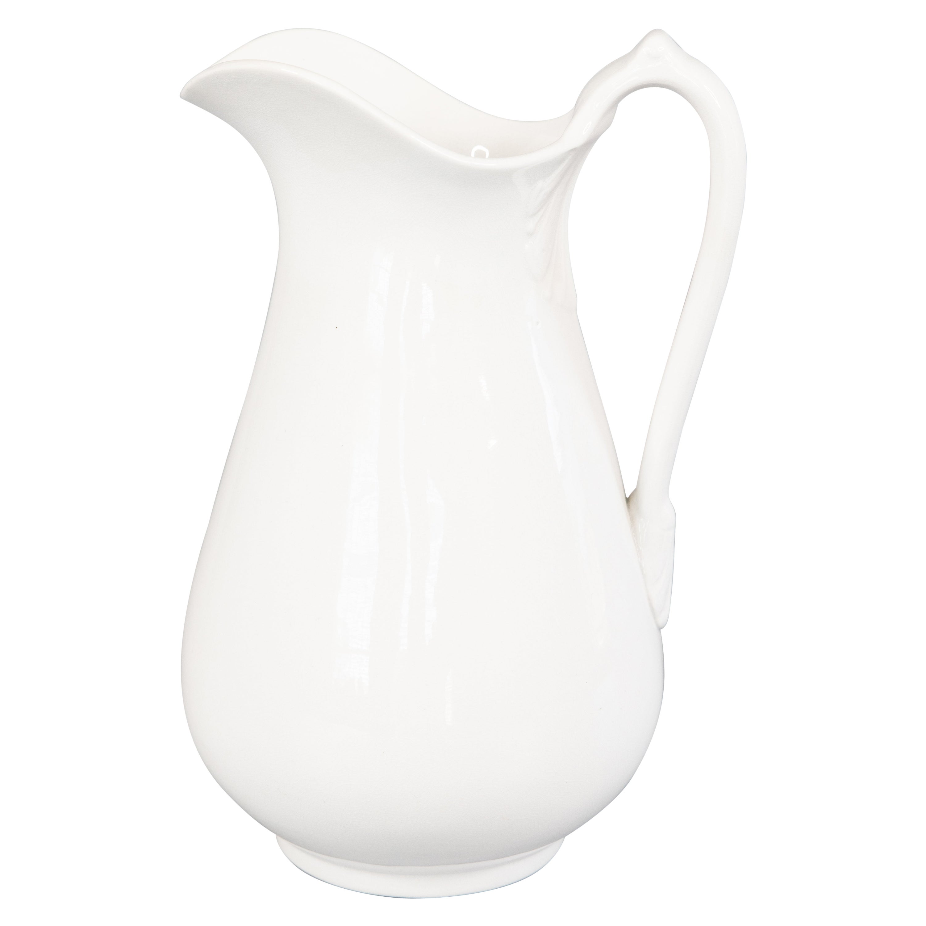 Large Antique 19th Century White Ironstone Pitcher