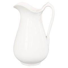 Large Antique 19th Century White Ironstone Pitcher
