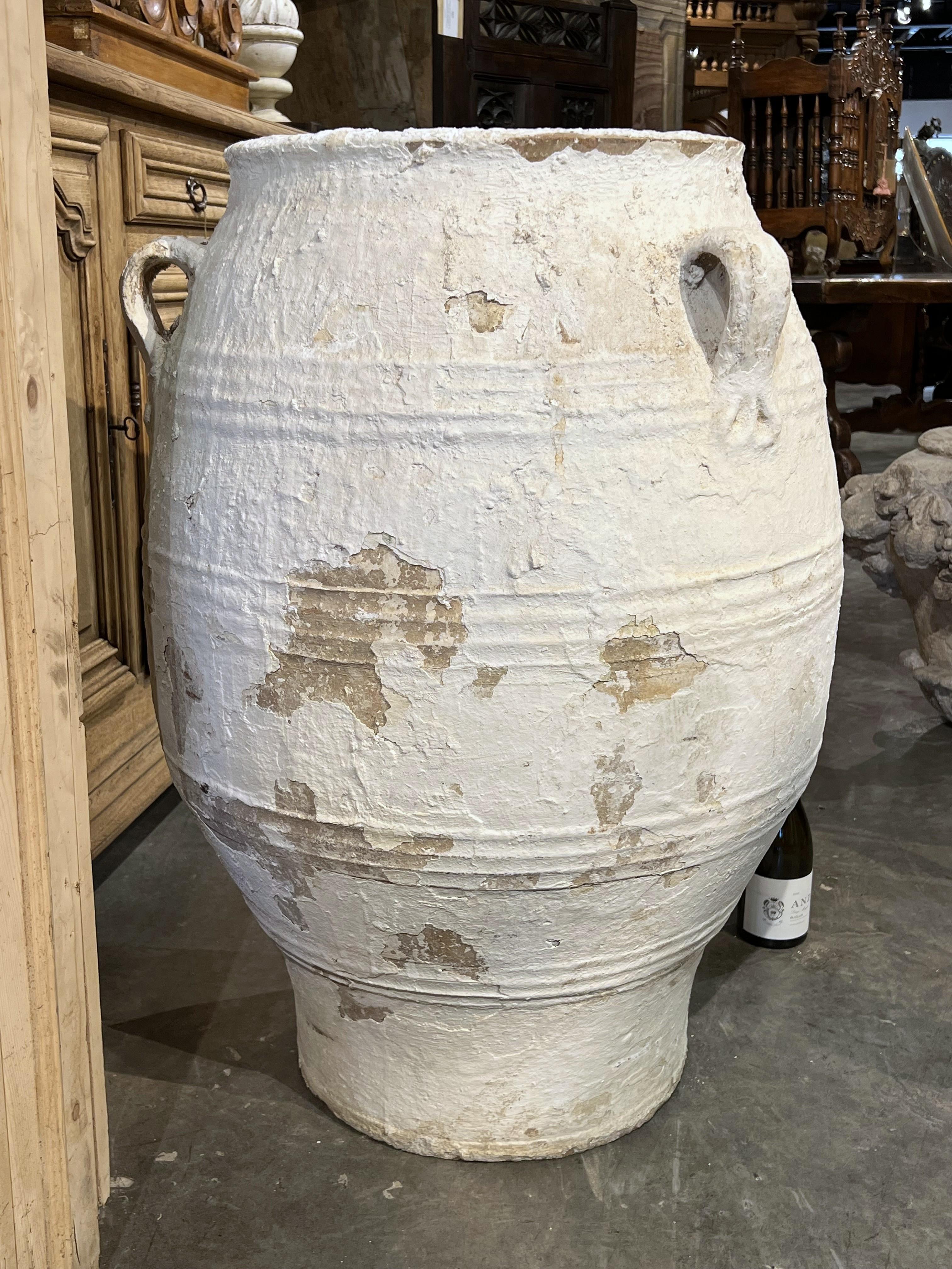 Gran olla antigua de 3 asas para aceite de oliva o vino, Grecia, circa 1875 en venta 7