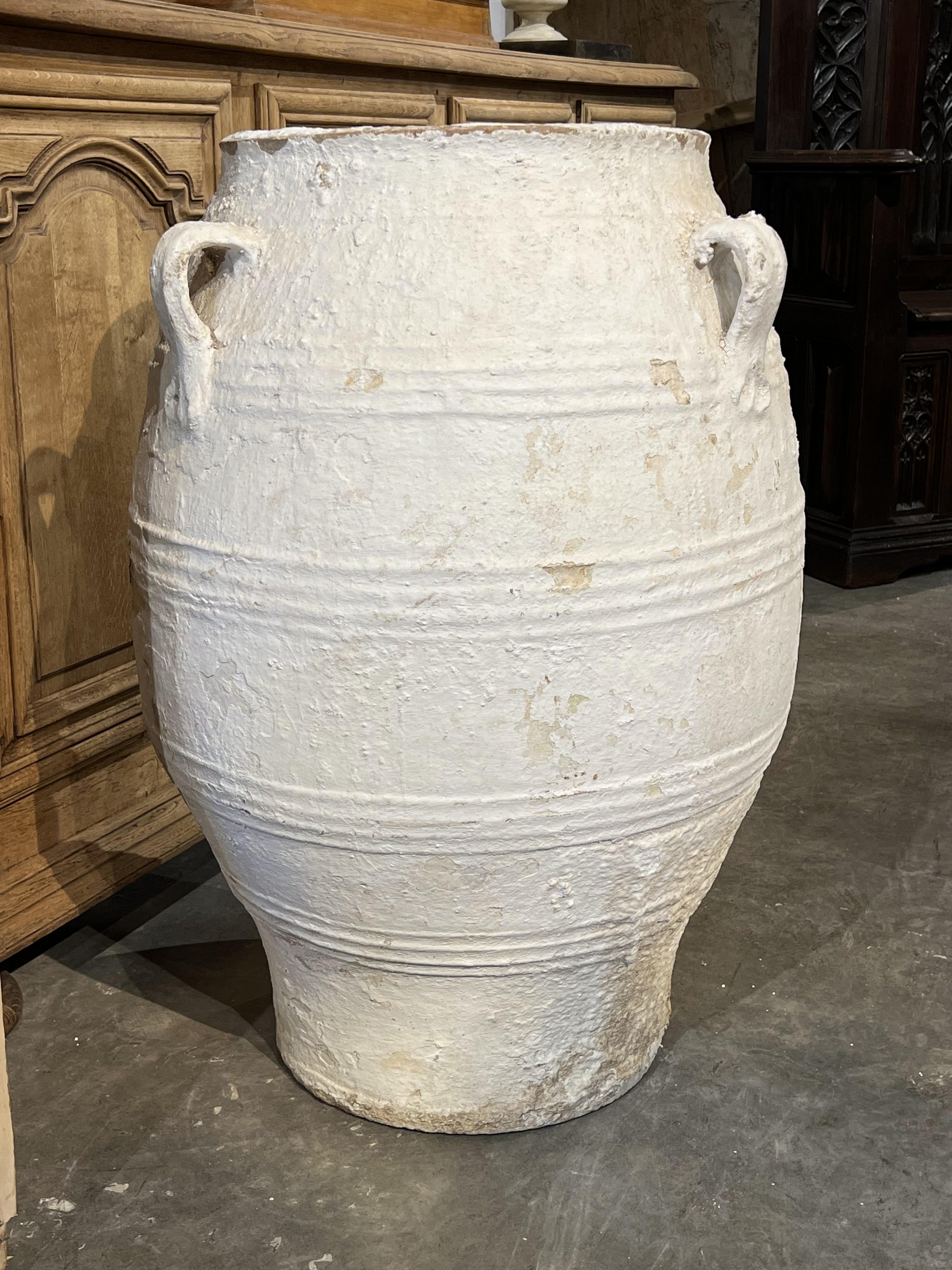Gran olla antigua de 3 asas para aceite de oliva o vino, Grecia, circa 1875 en venta 8
