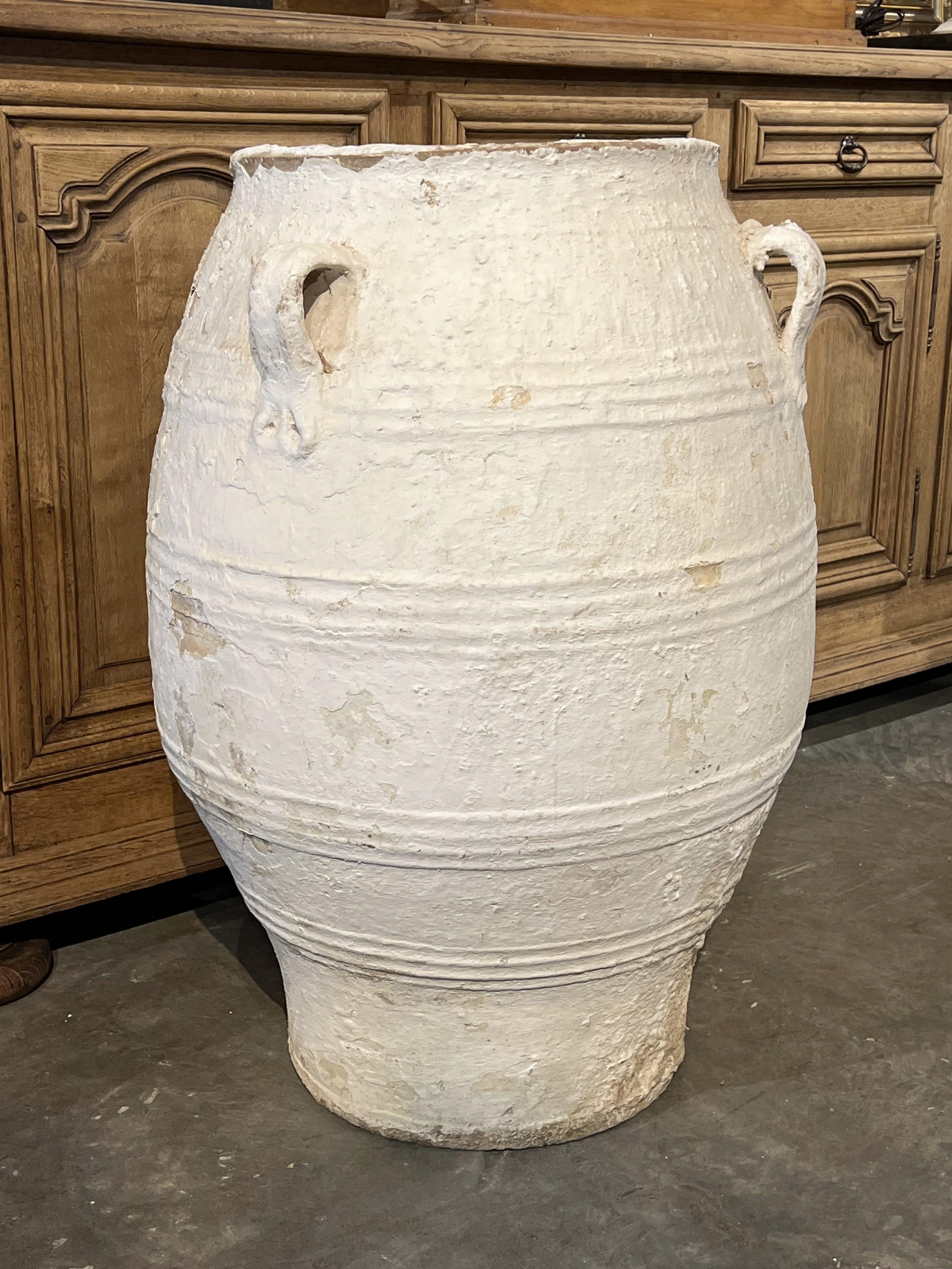 Gran olla antigua de 3 asas para aceite de oliva o vino, Grecia, circa 1875 en Bueno estado para la venta en Dallas, TX