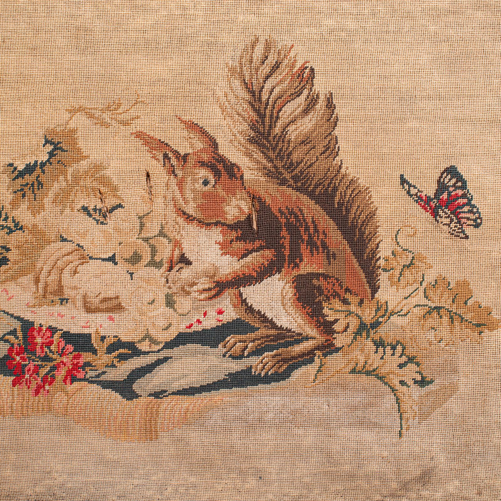 Grande paravento antico a 4 pannelli, divisorio inglese, punto d'ago, Regenza in vendita 3